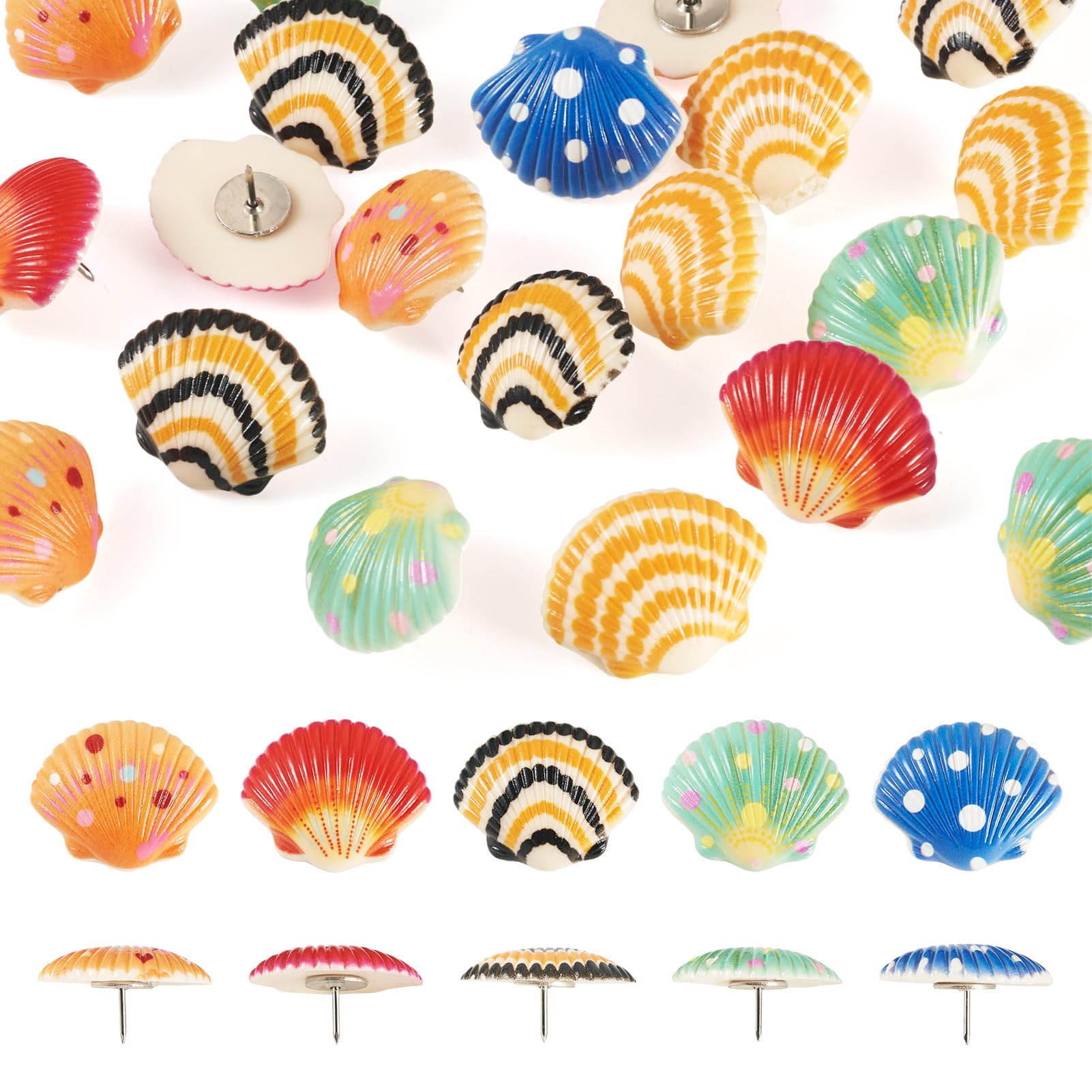Sparkeads 20 pcs Shell Resin Drawing Pins