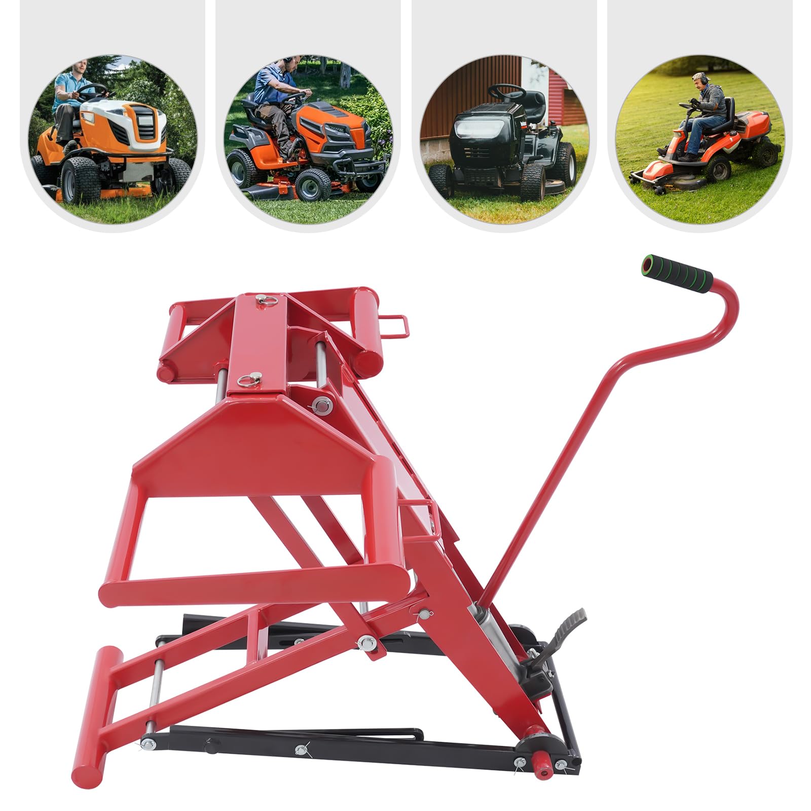 Hydrauliczny podnośnik do traktora, udźwig 350 kg, regulowany ruchomy podnośnik do kosiarki, wysokość podnoszenia 64,5 cm, podnośnik do kosiarki ogrodowej, ATV, konserwacji i wymiany noży
