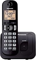 Panasonic KX-TGC200B Cordless Phone: 1.6" Backlit Display, 30-Number Call Block, Speakerphone, 10Hr Talk Time - Black