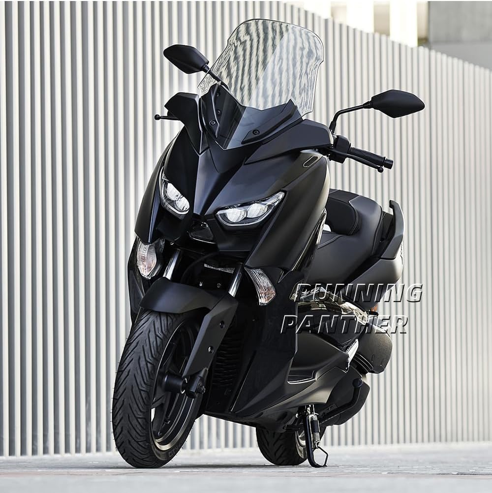 Motorcycle Front Windscreen Windshield Fits for Yamaha Xmax X-max 300 Xmax300 X-max300 2017-2022 Front Fairing Wind Screen Shield Wind Deflector Guard (Black)
