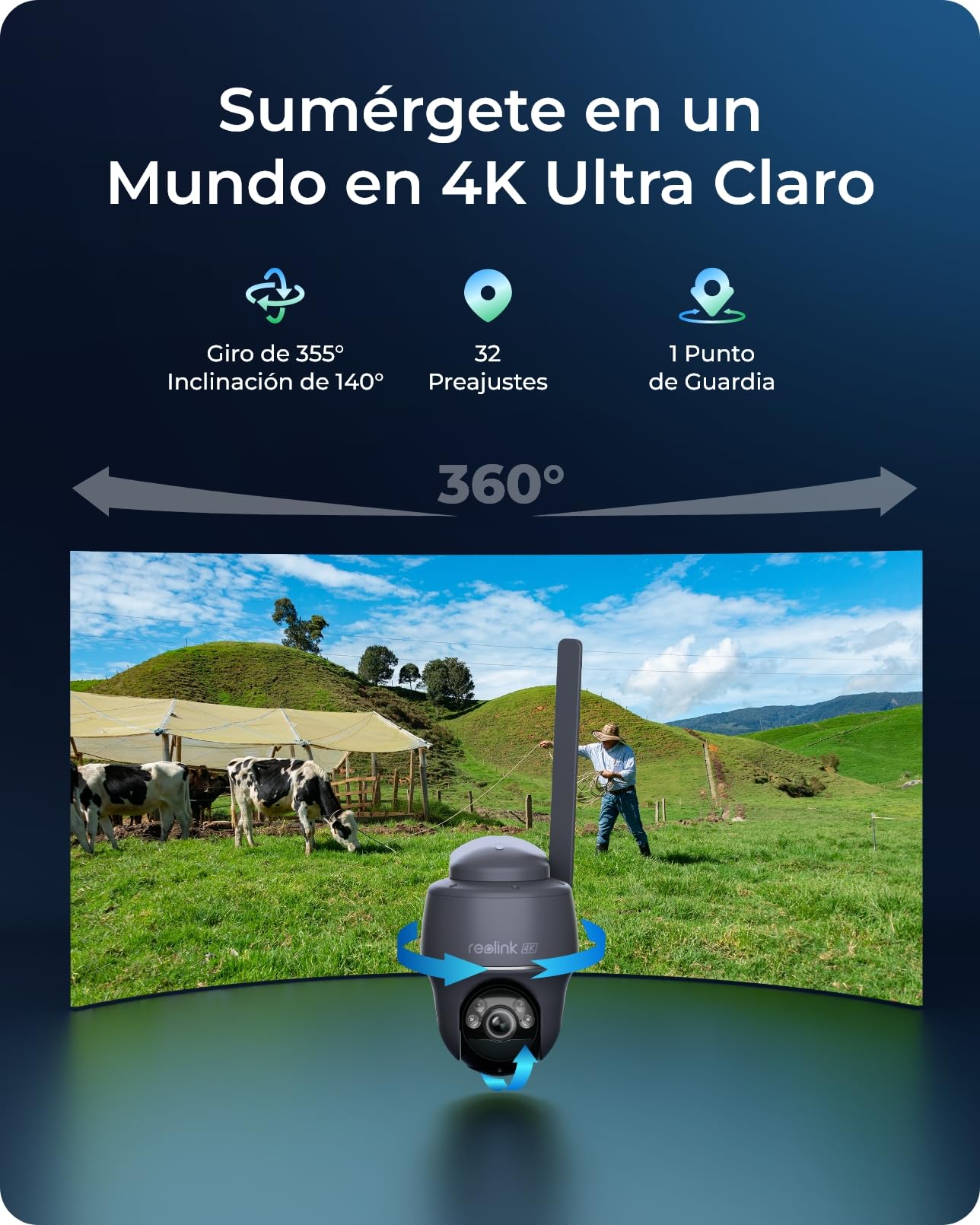 Reolink 4K 4G LTE Überwachungskamera Aussen mit SIM Karte Ohne WLAN, 355°&140° PTZ Solar Kamera Outdoor mit 8MP Farbnachtsicht, 32GB microSD-Karte, Go PT Ultra (Grau) +Solarpanel (Generalüberholt)