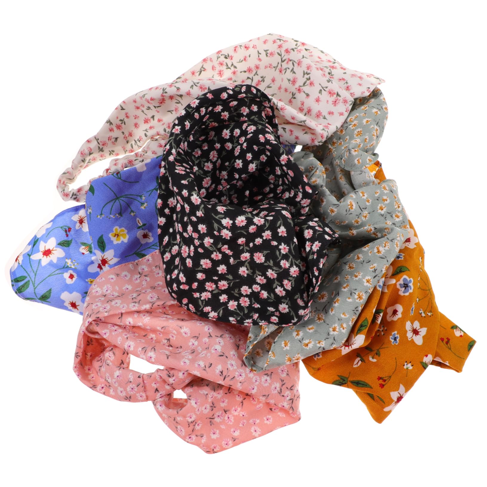FRCOLOR 30 Pz Foulard Floreale Con Fascia Elastica Foulard Da Stoffa Floreale Sottile 6 Pezzi Sciarpa Floreale Truccare La Fascia Fasce Da Fascia Per Trucco Tessuto
