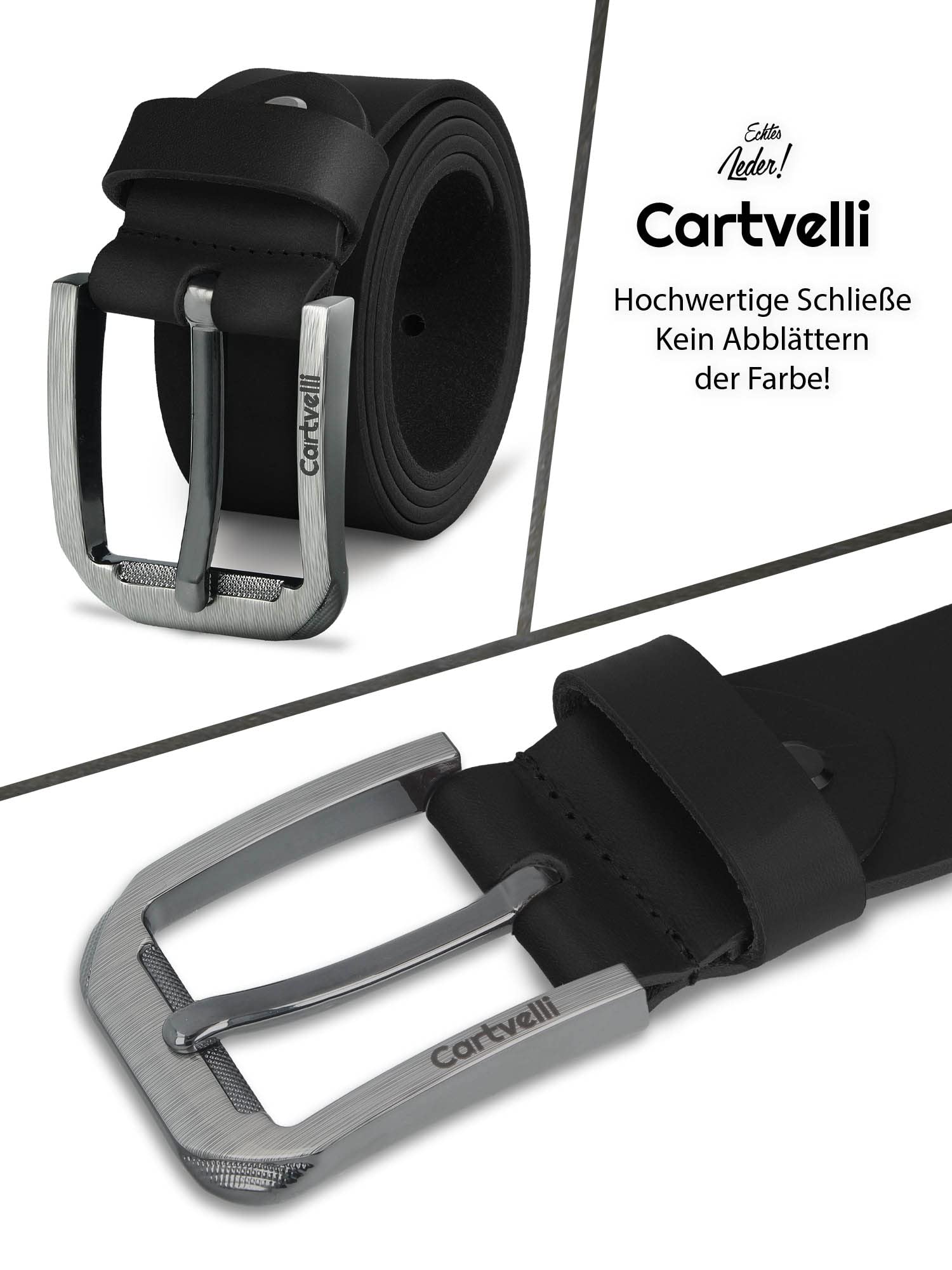 Premium Ledergürtel Herren Made in Germany mit Geschenkbox - Echtleder-Gürtel 40mm
