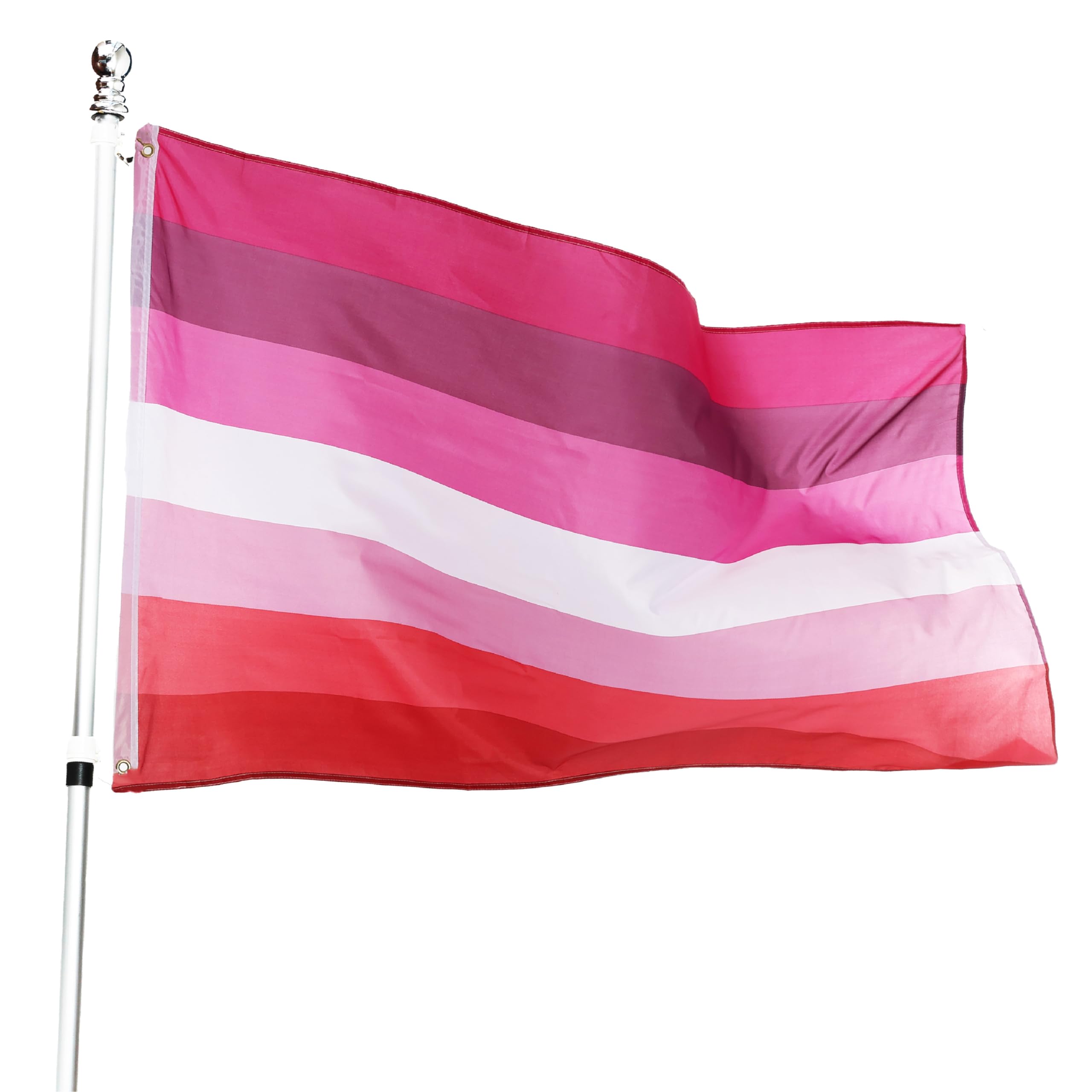Large 5ft X 3ft Lesbian Pride Flag - Pack of 1 - Lesbian Pride Flag 5ft (152cm/60") X 3ft (91cm/36") - Perfect for Pride Events or Occasions