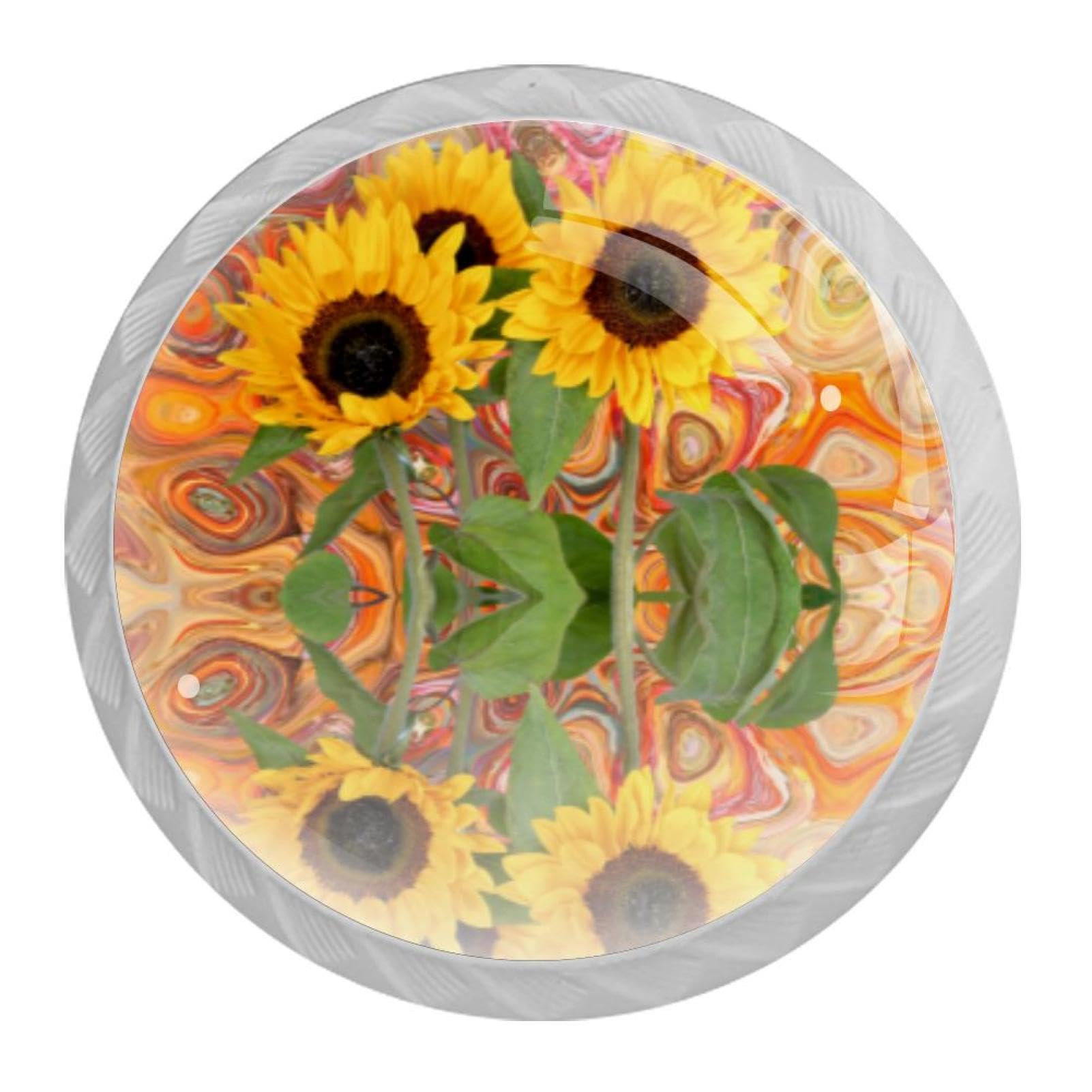 Tqmspg Multi06 4 Pieces Drawer Pulls Vintage Sunflowers Door Knobs Dresser Handles For Kitchen Wardrobe Cupboard Hardware Furniture