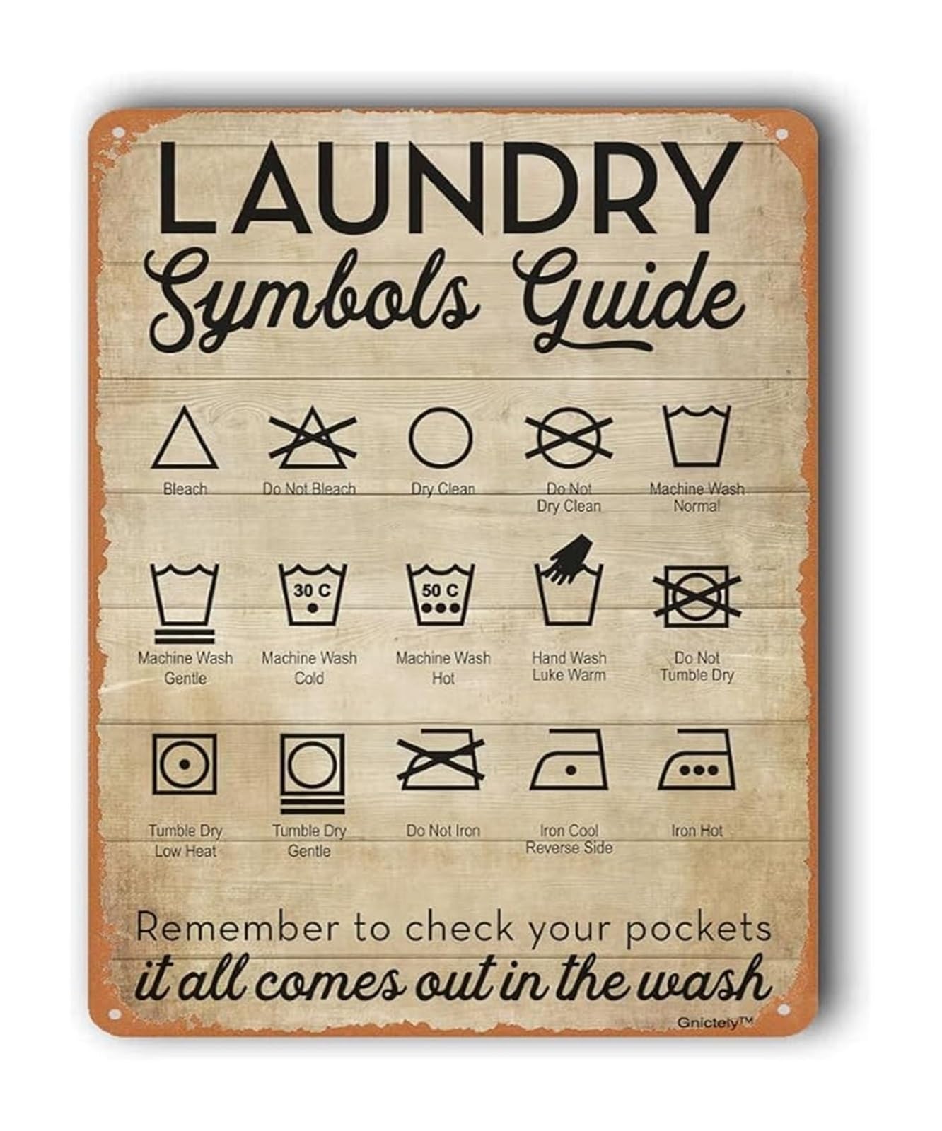 IDGTTLDF Retro Laundry Schedule Metal Sign Vintage Style Task Organizer for Utility Room Dorm or Office Wall (8 X 12 in)