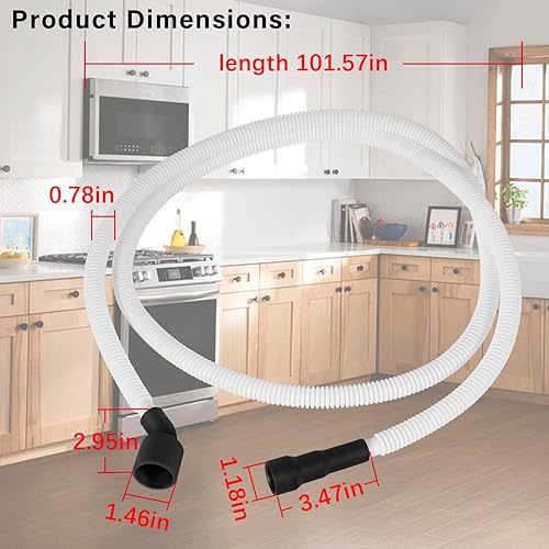 Miniatura 7 de 807117001 Manguera de drenaje, compatible con algunos lavavajillas Frigidaire y Electrolux