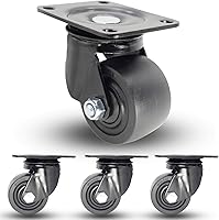Vista 8 de Casoter Rueda superior de rueda de 2.5 pulgadas de ancho extra, ruedas rígidas de polipropileno negro, diseño de centro de gravedad baja, sin