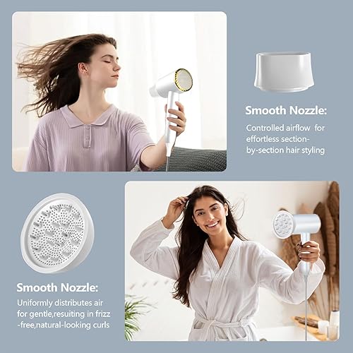 Miniatura 4 de Secador de pelo para mujeres y hombres, 1875 W, portátil, iónico, secador de pelo de viaje con boquilla difusora, pequeño, ligero y silencioso,