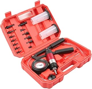 Manual Vacuum Pump - Portable Motorcycle Tools with Pressure Gauge - Car Brake Bleeder Tool Vacuum Tester,for Car Motorcycle Truck, Fluid Extraction and Filling Braking System Maintenance