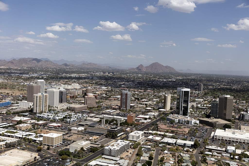 24 x 36 Giclee Print of Aerial View of Downtown Phoenix