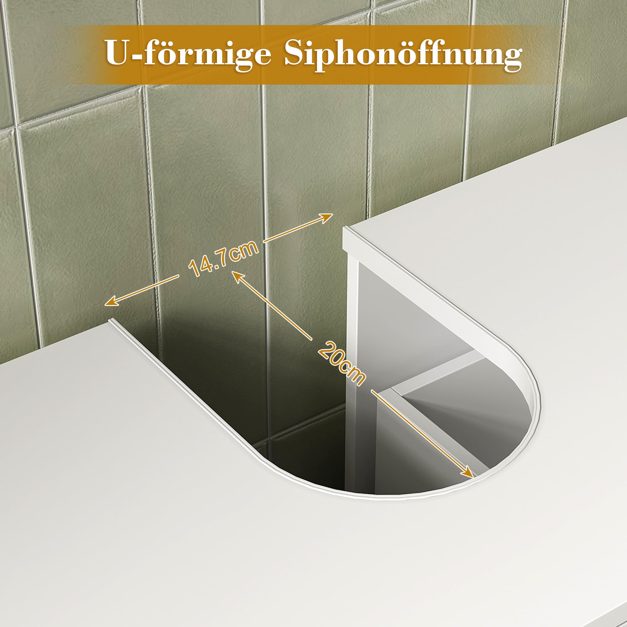 Waschbeckenunterschrank Schubladen, Unterschrank Waschbecken Weiß, Waschbeckenunterschrank 60 cm breit, Badezimmer Unterschrank Waschbecken, 60 x 30 x 60 cm, Weiß