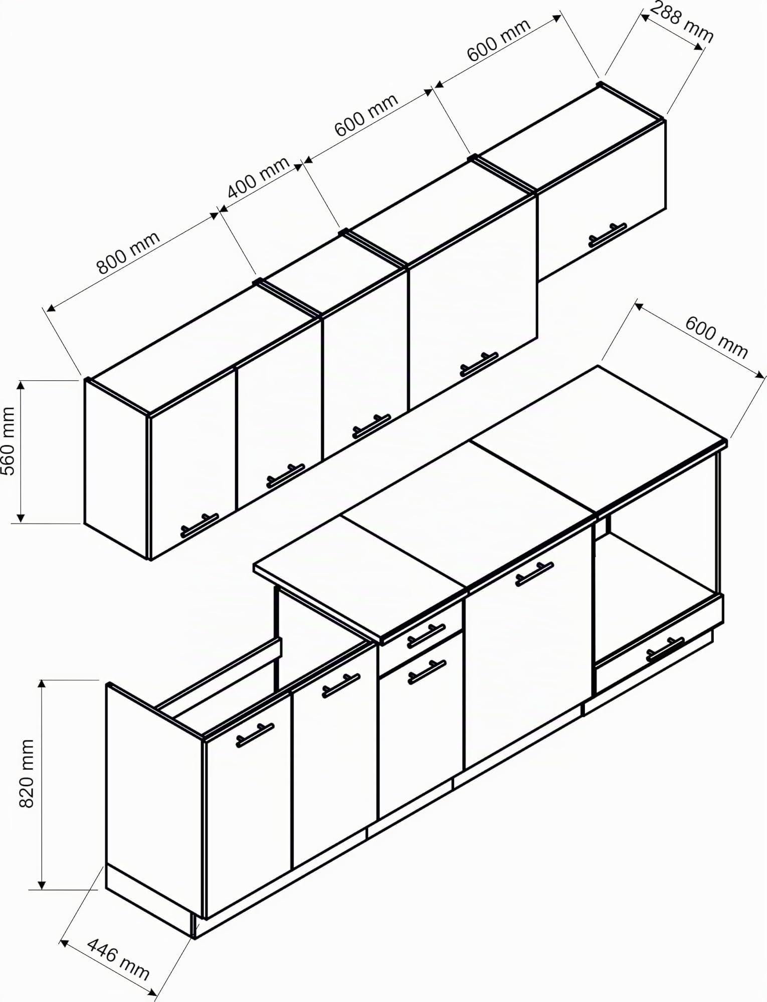 Genérico Muebles de Cocina Completa Color Roble Artesano 240 cms Encimera incluida ref-24b