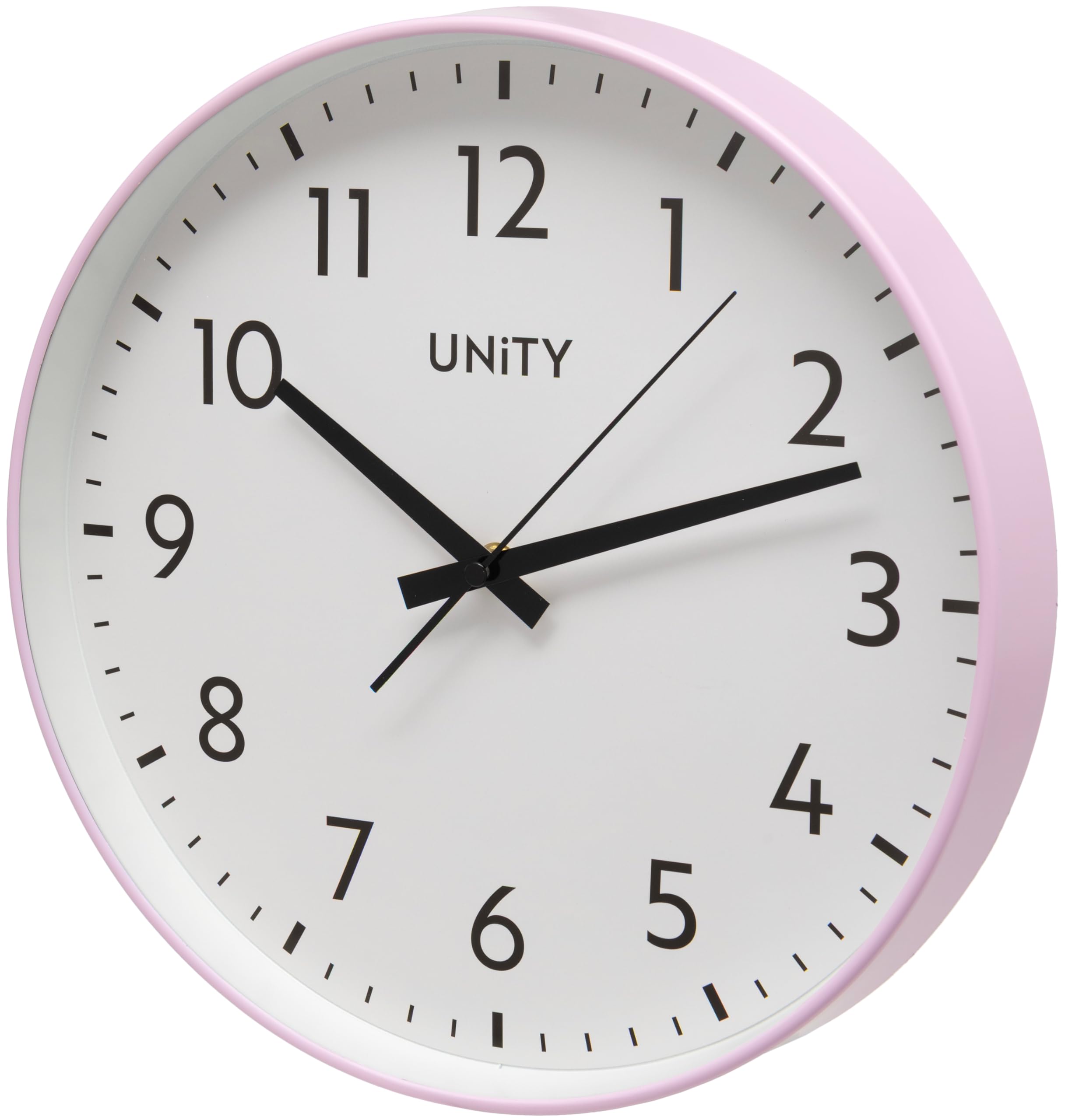 Unity Wall Clock, Fradley, Silent Sweep, Modern, Pink, 30cm / 12-inch