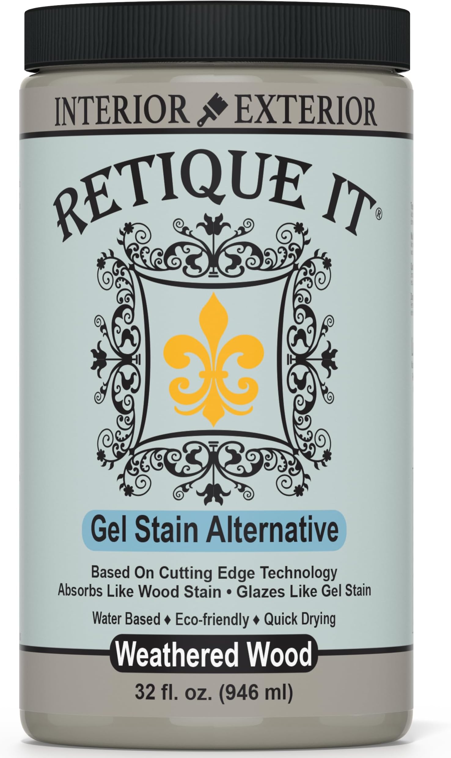 Water-Based Gel Stains by Retique It (32oz Stain, 50 Weathered Wood)