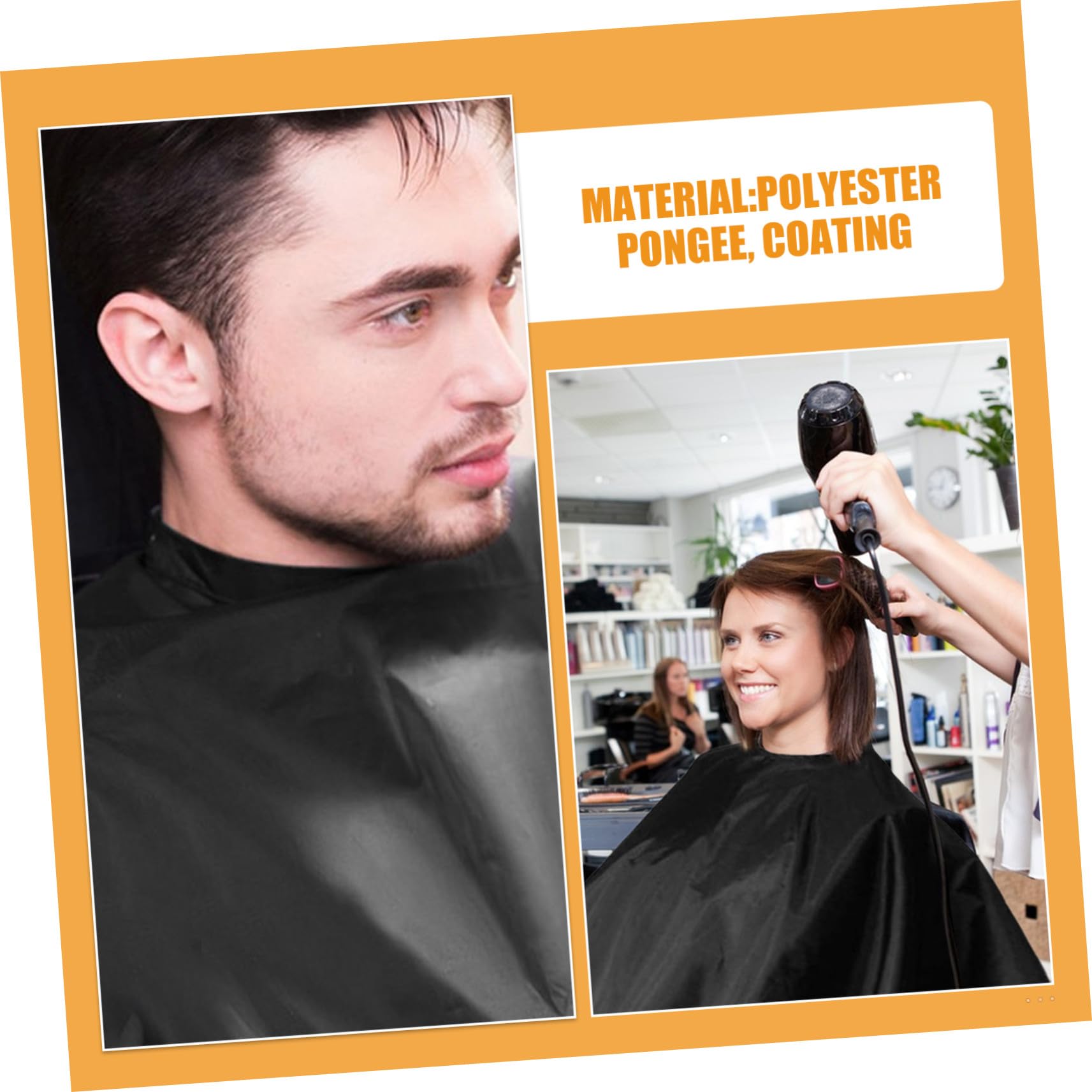 3piezas Peluquería para Corte de Cabello Bata Botón Presión Accesorio de Salón para Hombres y Mujeres Unidades