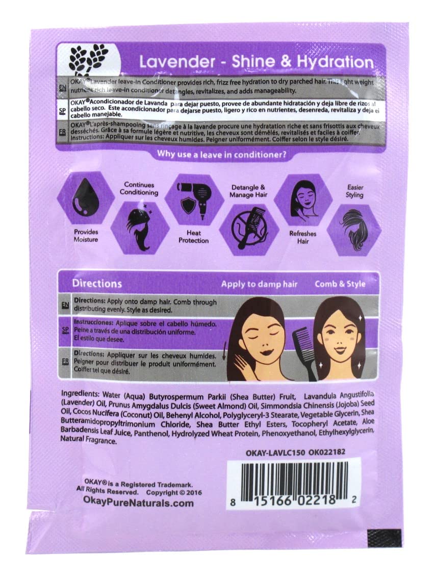 Okay Leave-In Deep Conditioning Packettes Lavender (3 Pack)