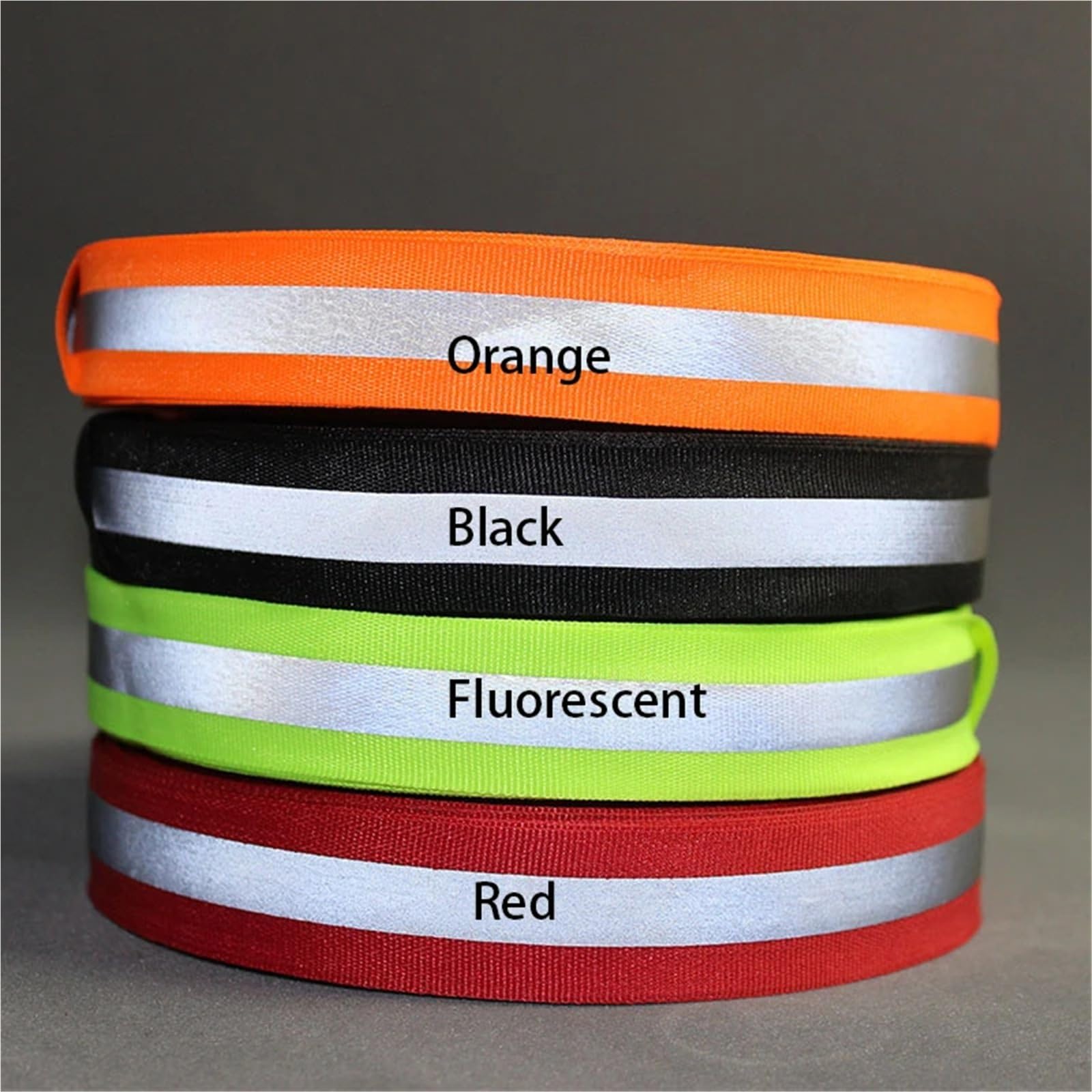Brassard Réfléchissant Ruban en Tissu réfléchissant Fluorescent, 50 mètres, 2.5cm x 1cm de Largeur, Bande Sangle, Bordure tressée, Garniture Cousue sur Les Accessoires vêtement