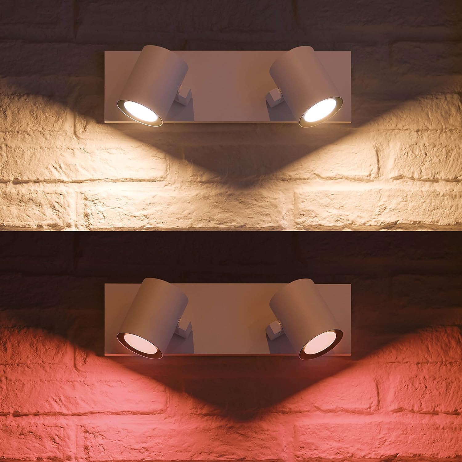 Philips Hue - Lámpara LED inteligente Philips Hue Argenta, 5.7W-350 lúmens, Luz Blanca y de Colores, Compatible con Alexa y Google Home, 2 Focos LED, Blanco