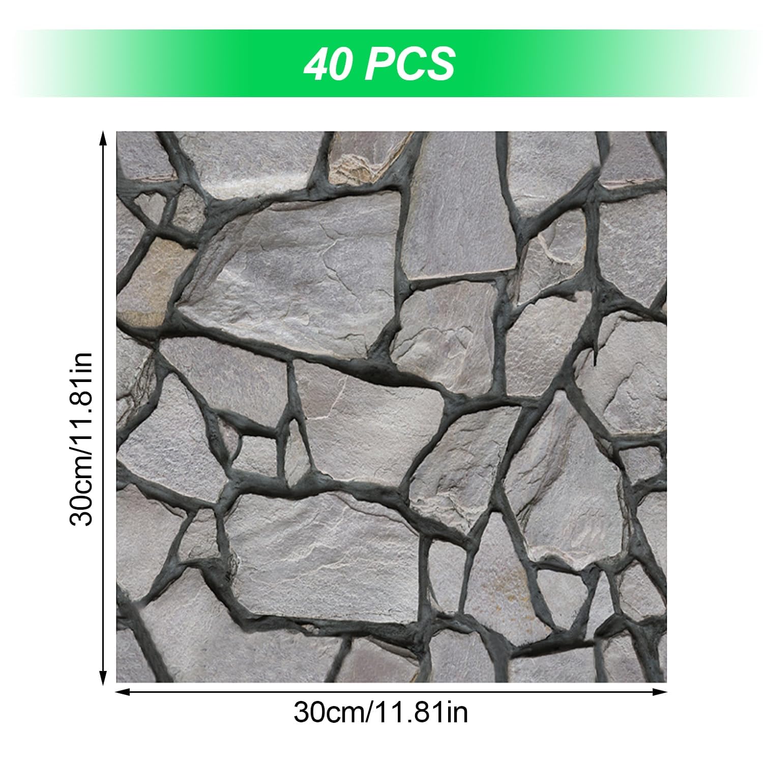 XMSZQU 40 Pezzi Pannelli Decorativi 3D PVC Impermeabile per Parete, Mattoni Adesivi per Porte a Muro Camera da Letto Cucina