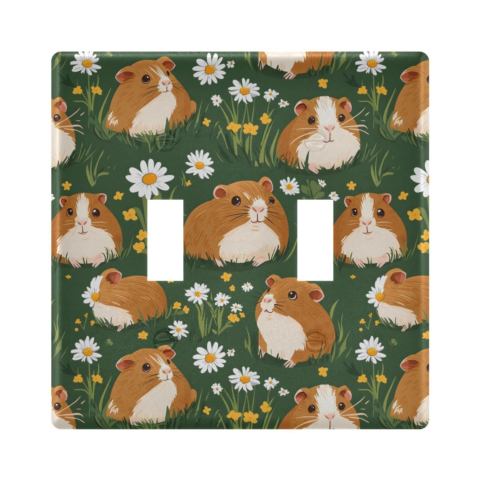 UMIRIKO Cute Guinea Pigs Daisy Light Switch Cover Plate Covers Decorative Double Toggle Home Decor 202b8035