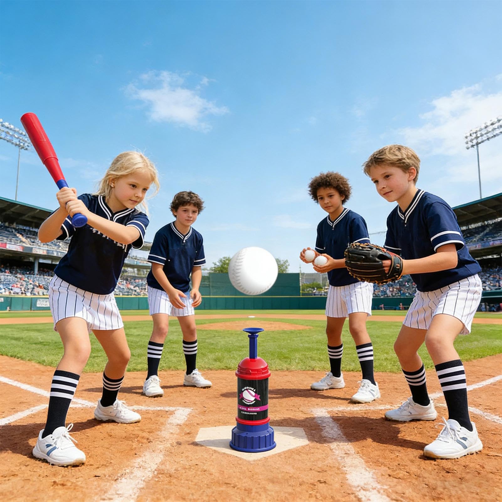 Baseball-Tee für Kinder Tragbare T-förmige Trainingsgeräte