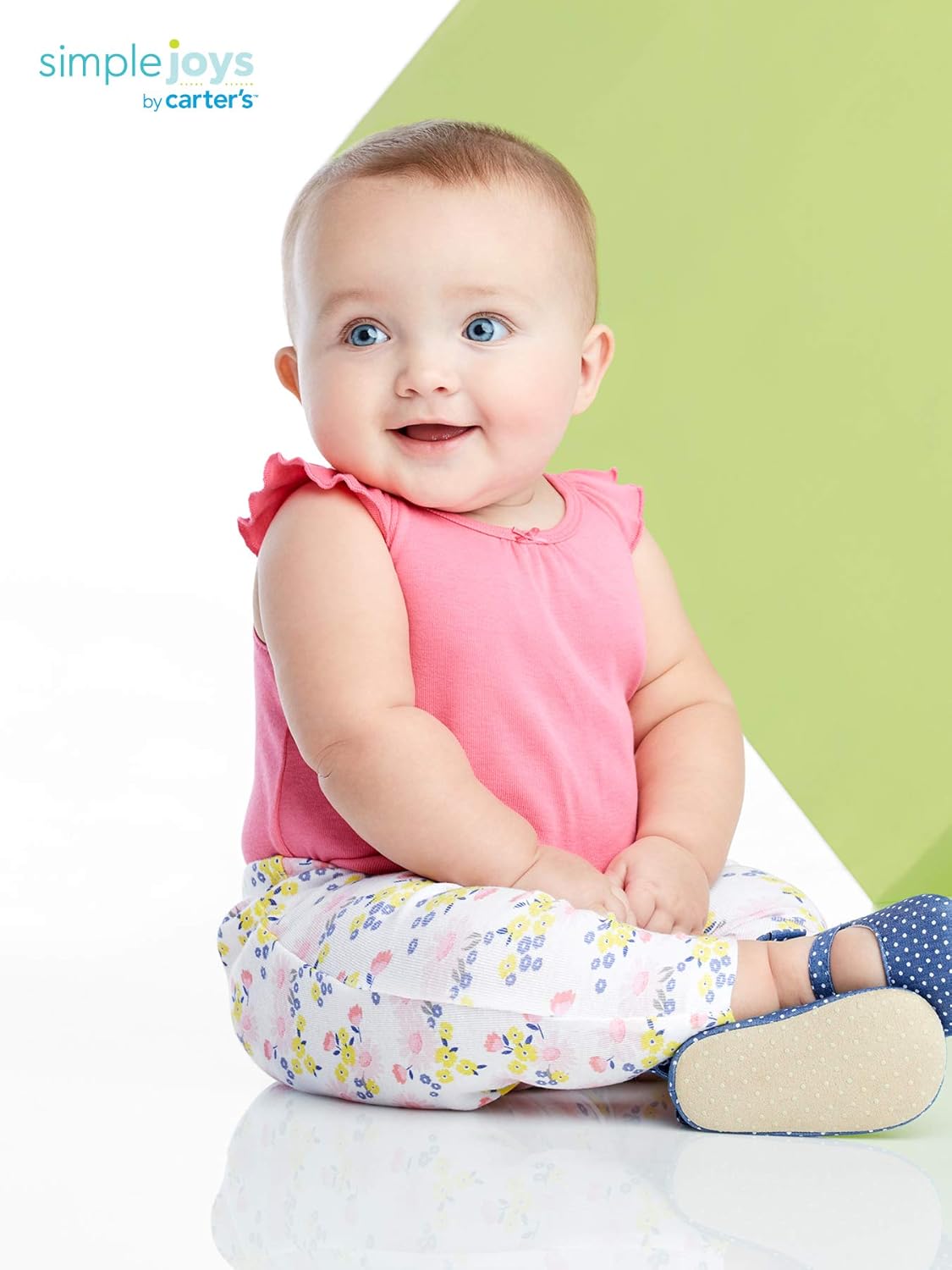 Simple Joys by Carter's Baby Girls' Pant, Pack of 4 3-6 Months Black/Grey Hearts/Pink/White Floral