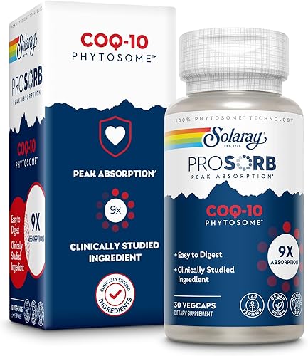 SOLARAY Fitosoma CoQ-10 - Absorción 9X CoQ10 200mg - Suplemento antioxidante fácil de digerir - Vegano y hecho sin soja - Garantía de 60 días - 30