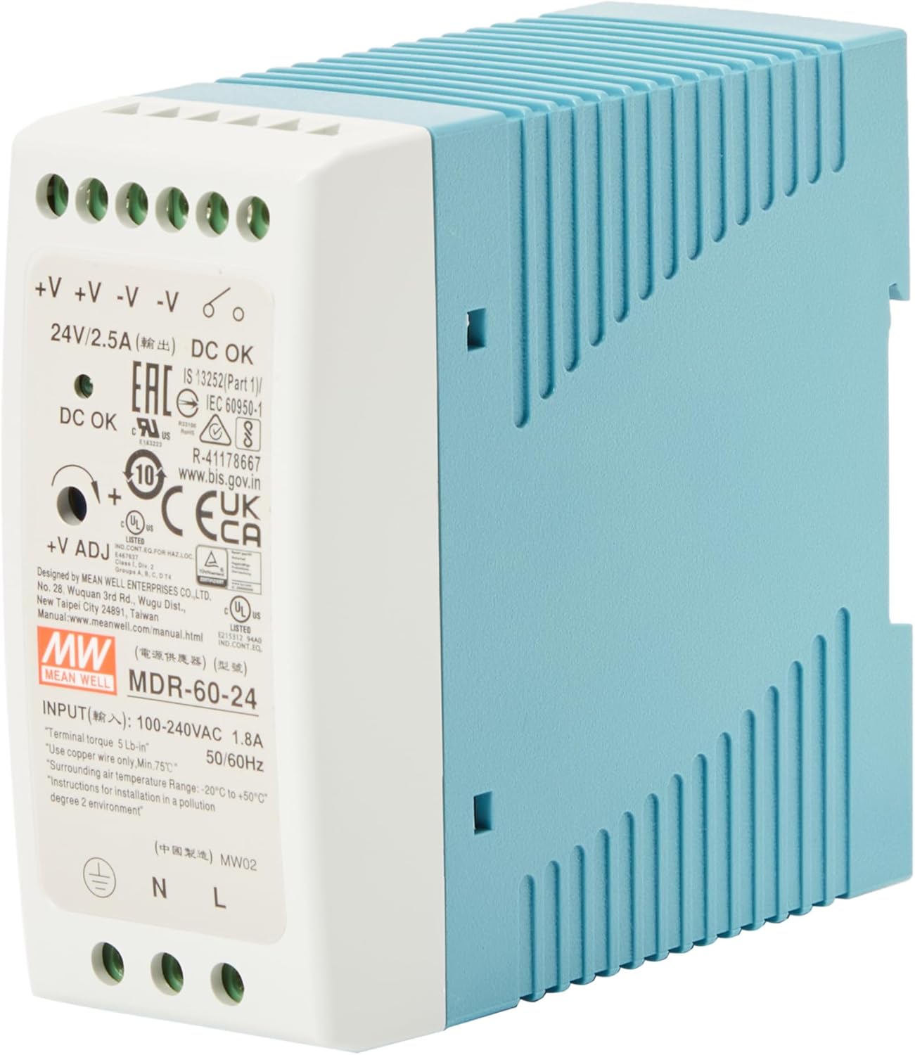 Meanwell MDR-60-24 AC-DC Industrial DIN Rail Power Supply