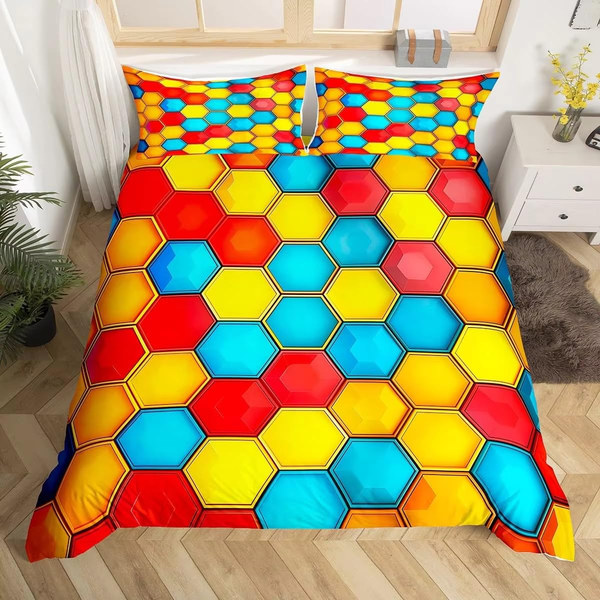 Poszwa na kołdrę 200x200 cm dorosły kolor plastra miodu 2-osobowy zestaw pościeli z zamkiem błyskawicznym Miękka oddychająca poszwa na kołdrę z mikrofibry i 2 poszewki na poduszki 65x65 cm