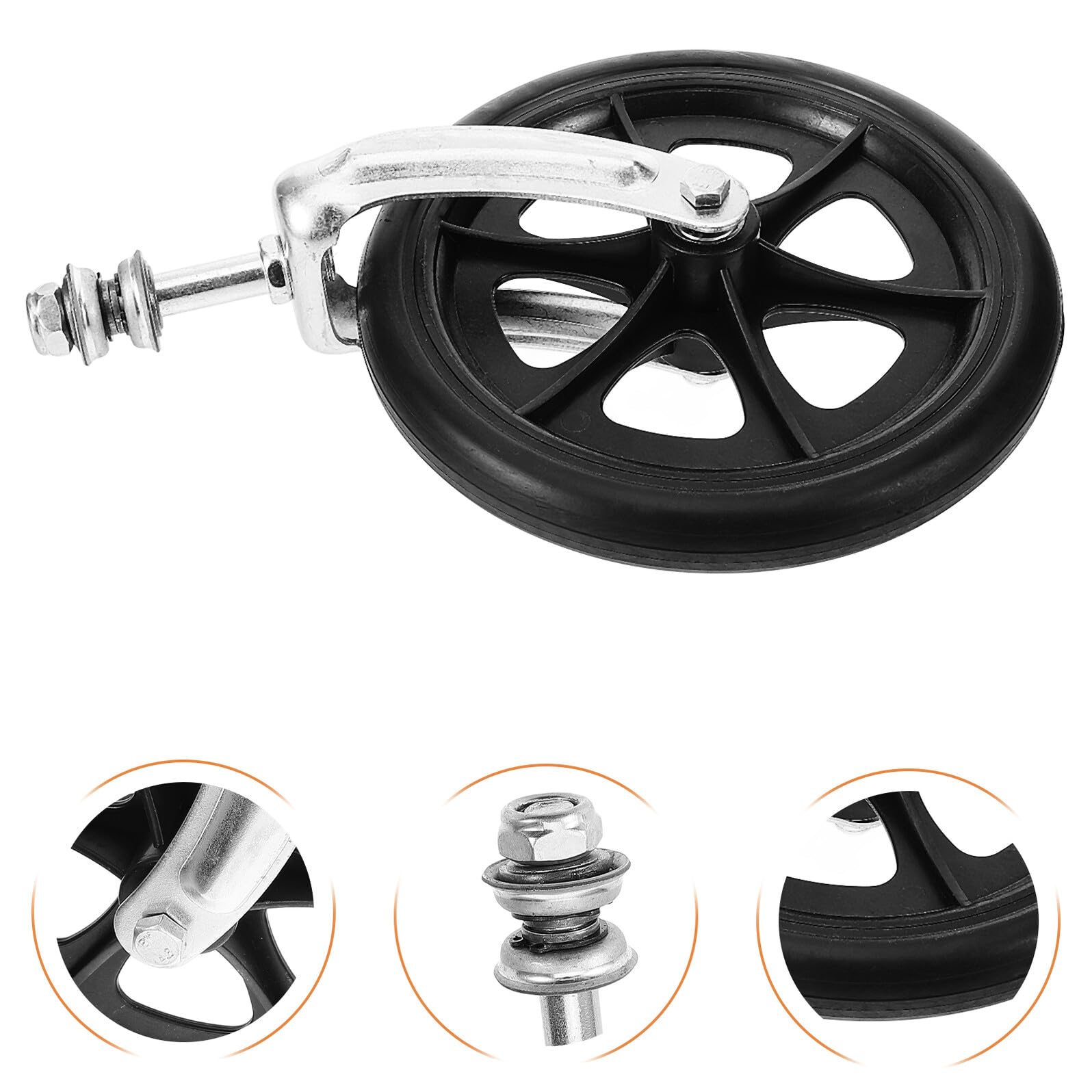 Rueda Delantera de Silla de Ruedas de 20cm, Recambio Negro