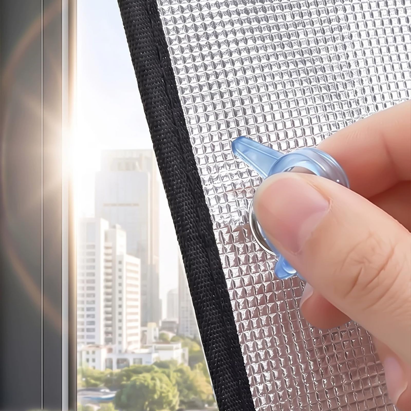 Reflective Glass Film Light Blocking Privacy Window Film,for Bedroom,Office,Balcony,Sunshade Cooling Aluminium Foil Insulation Foil,Non Adhesive No Residue Removable (100x110cm)