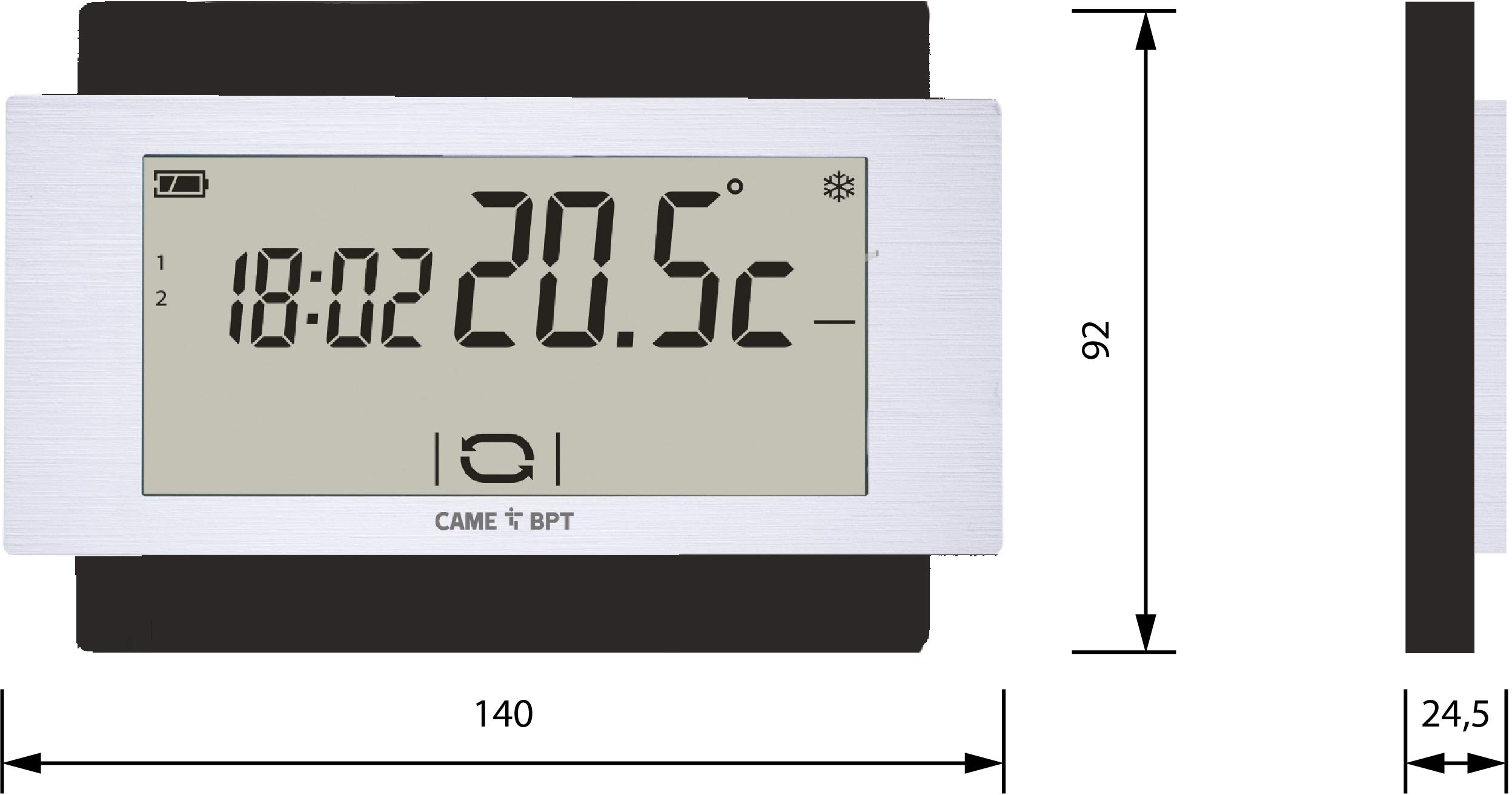 Chronothermostat Tactile 230V Noir Mural Bpt TH/500 BK 230