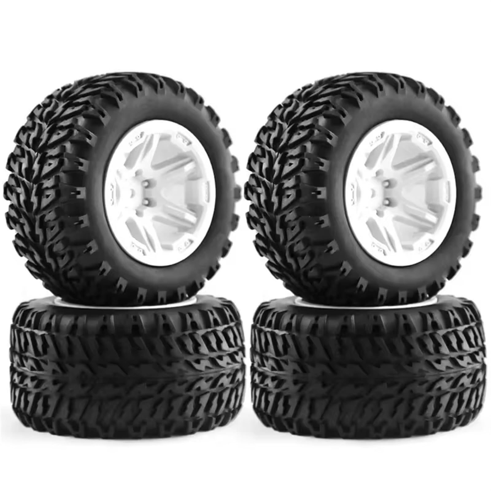 Drift Tire RC Tyres Compatible With Kyosho For HSP For WLtoys For E-REVO For Summit Plastic Wheel Rubber Tire Tyre 1/12 1/14 1/16 RC For Monster Truck(White,B)