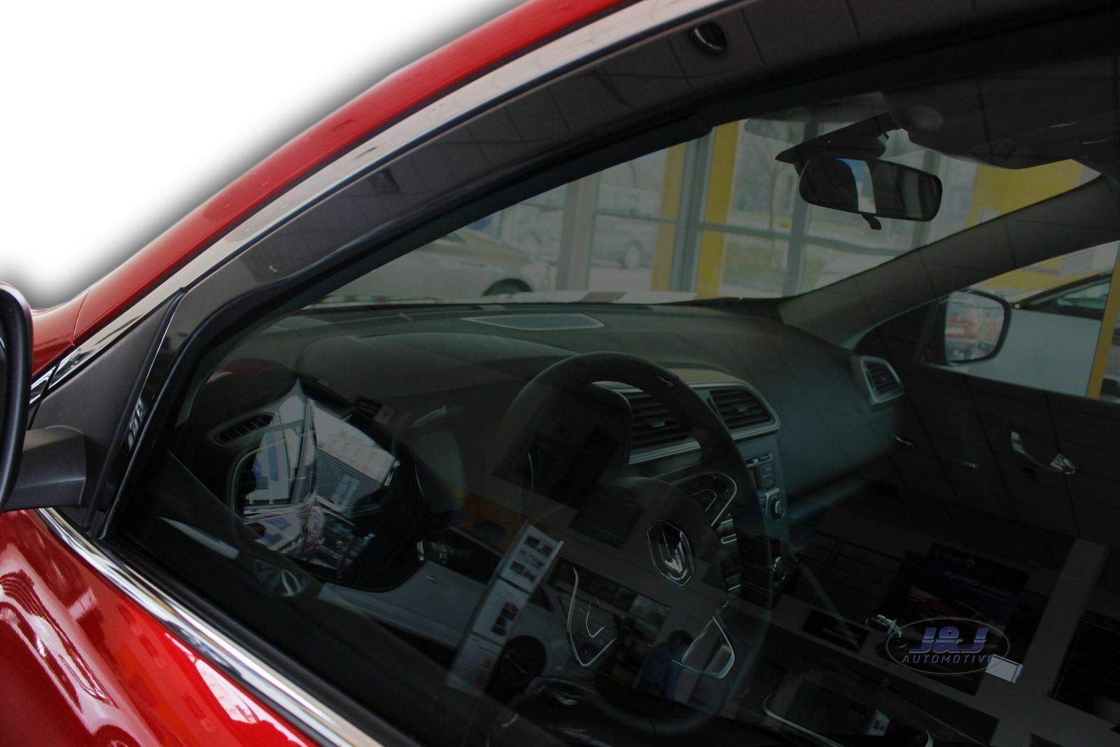 J&J AUTOMOTIVE Windabweiser passend für Renault Kadjar 5-Türer ab 2015 4tlg, Heko Regenabweiser Vorne Hinten Getönt Dunkel Passform