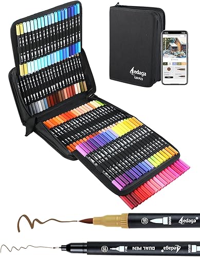 Marcadores de doble pincel de 120 colores, puntas finas y de pincel, bolígrafos numerados con aplicación, para adultos y niños, libro de colorear,