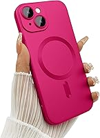 Vista 30 de Funda magnética para iPhone 15 para mujer, diseño de brillo metálico suave mate con protector de lente de cámara, compatible con Magsafe para iPhone
