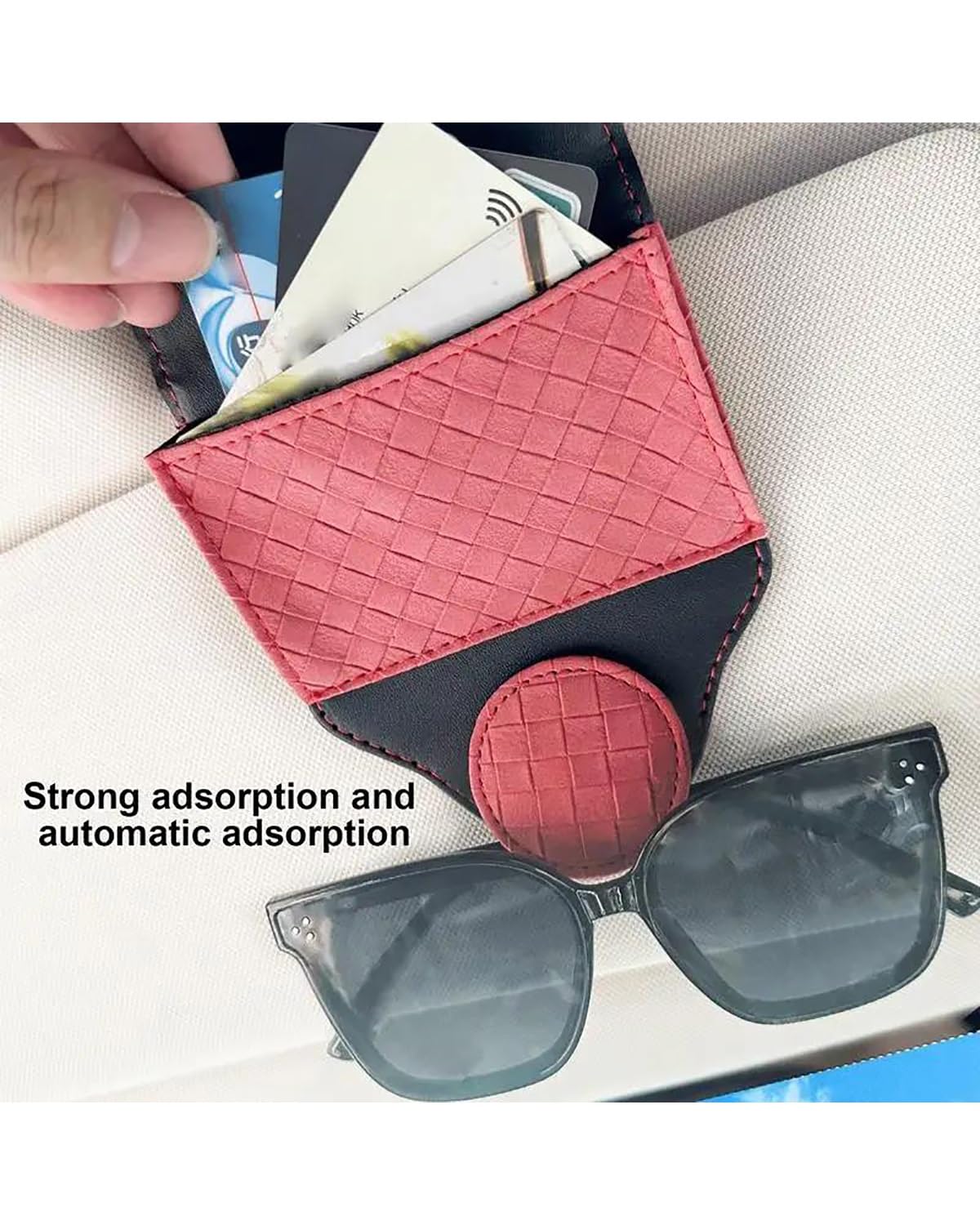 Soporte magnético para Gafas de Sol, Clip magnético para Visera de Coche, Organizador Multifuncional para Visera.