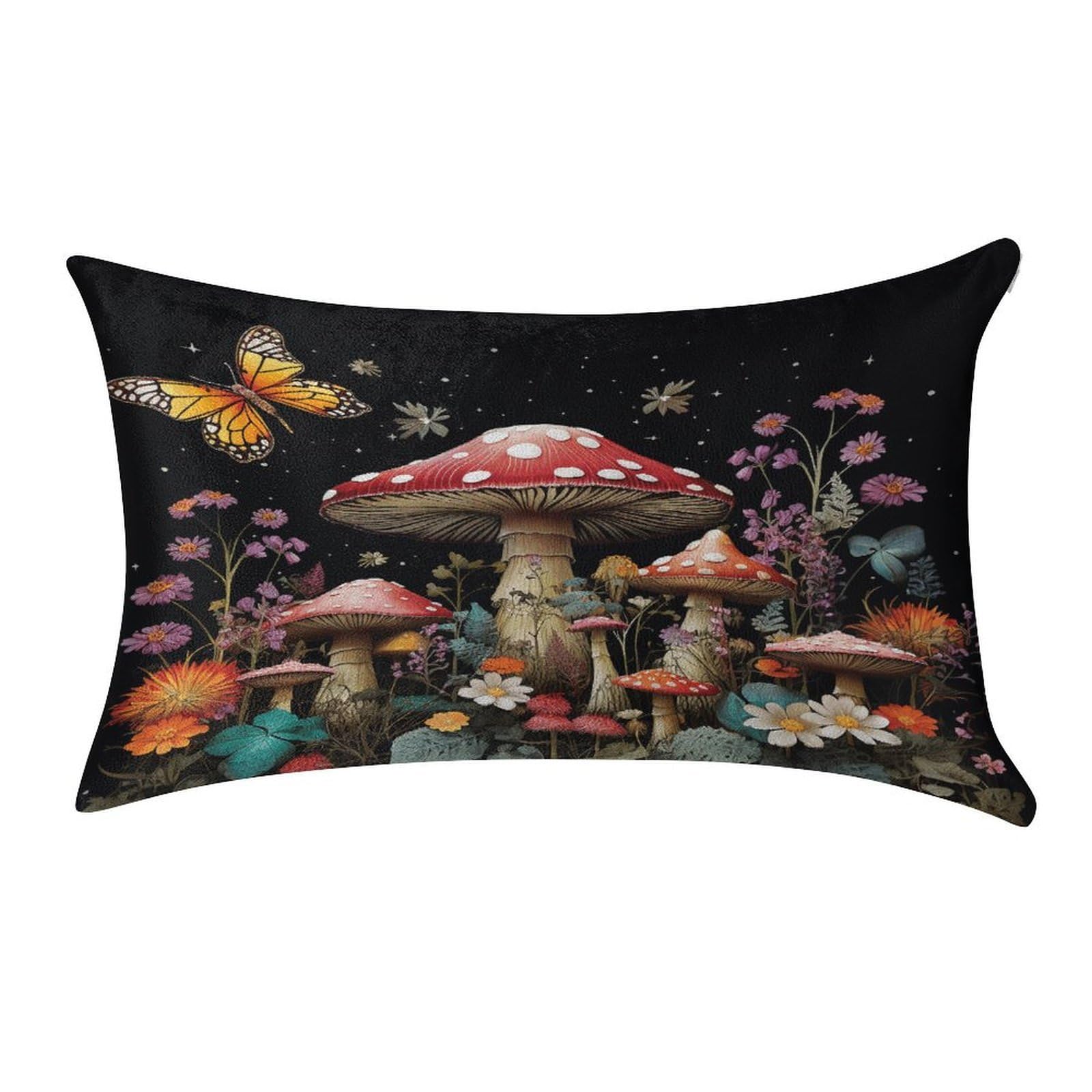 Fekiloot Style Mushrooms And Butterflies Pillow Covers Home Decor Pillow Cases