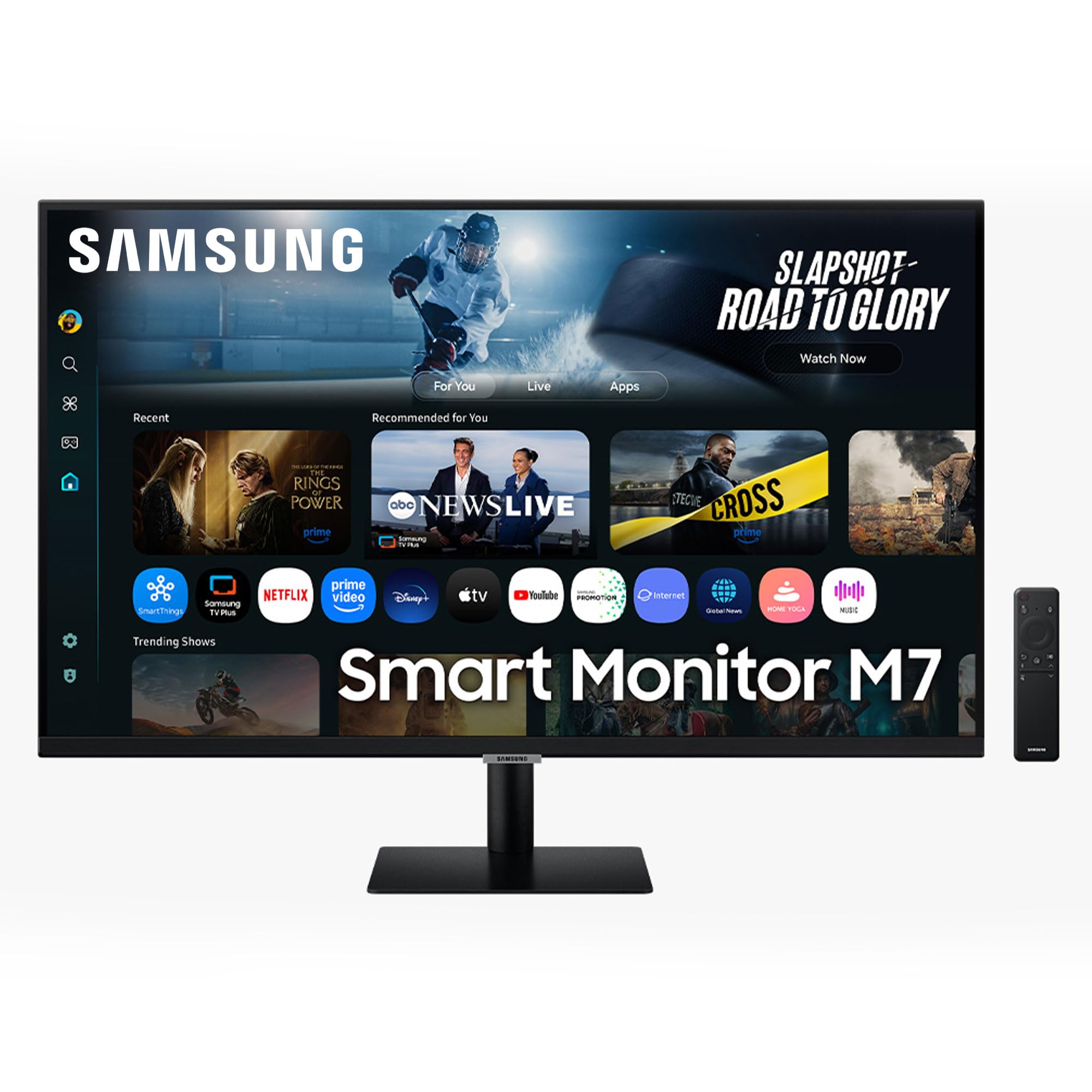 Samsung Smart Monitor M7 (S32FM702), Flat 32'', 3840x2160 (UHD 4K), Smart Hub con AI, Office 365, Gaming Hub, Speaker Integrati, Telecomando, WiFi, HDMI, USB-C