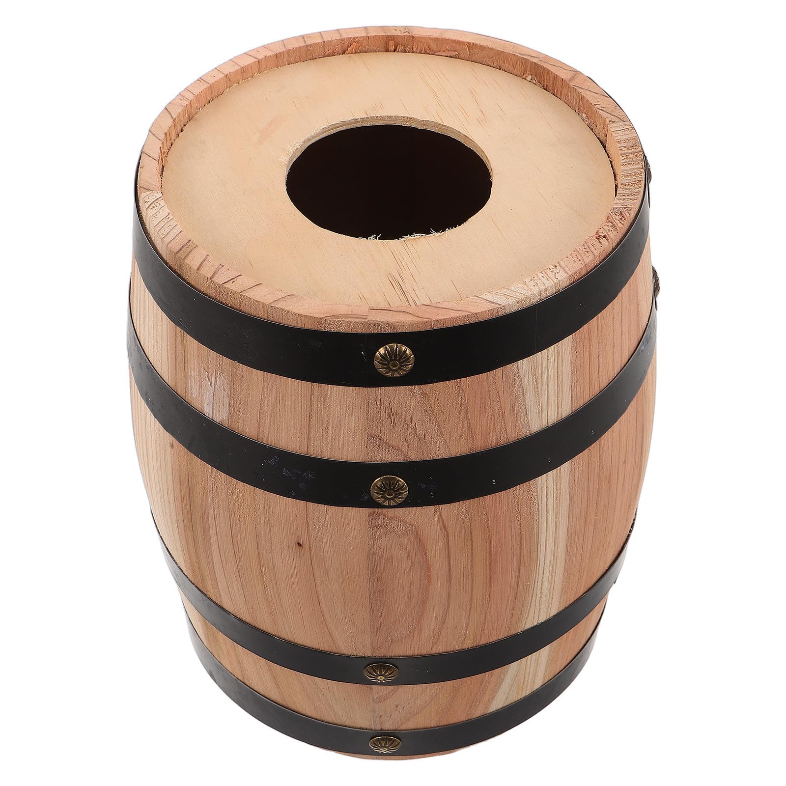 Jardinera grande de madera BESTOYARD en forma de barril vintage para plantas de exterior
