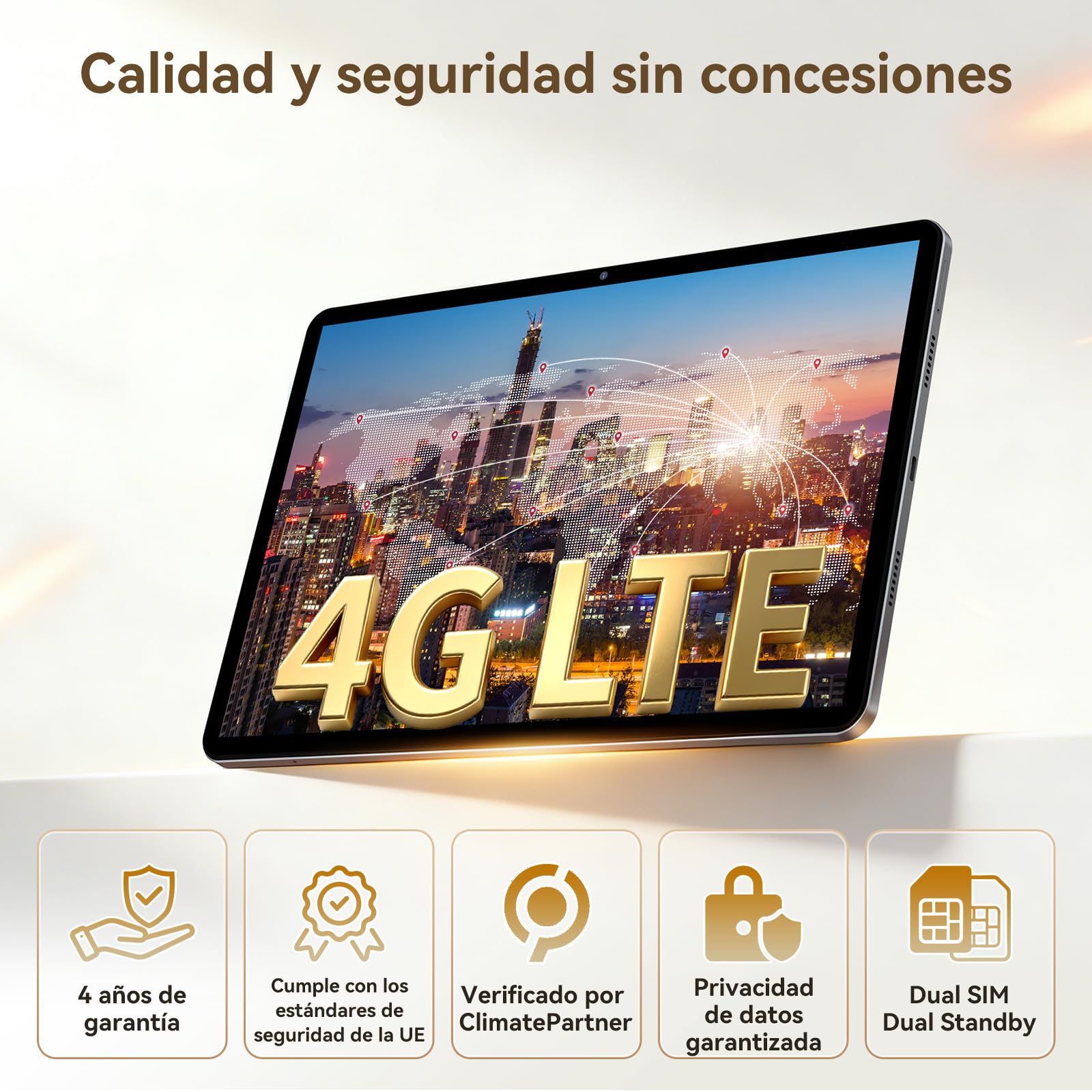 TABWEE T12Pro Android 16 Tablet con Teclado, 2.8K QHD+, Helio G100 | Tablet 11 Pulgadas con Tarjeta Sim, 32 GB RAM+256 GB ROM, 8000 mAh, 13 MP+8 MP, Widevine L1, Gemini AI (4 Años de Garantía)