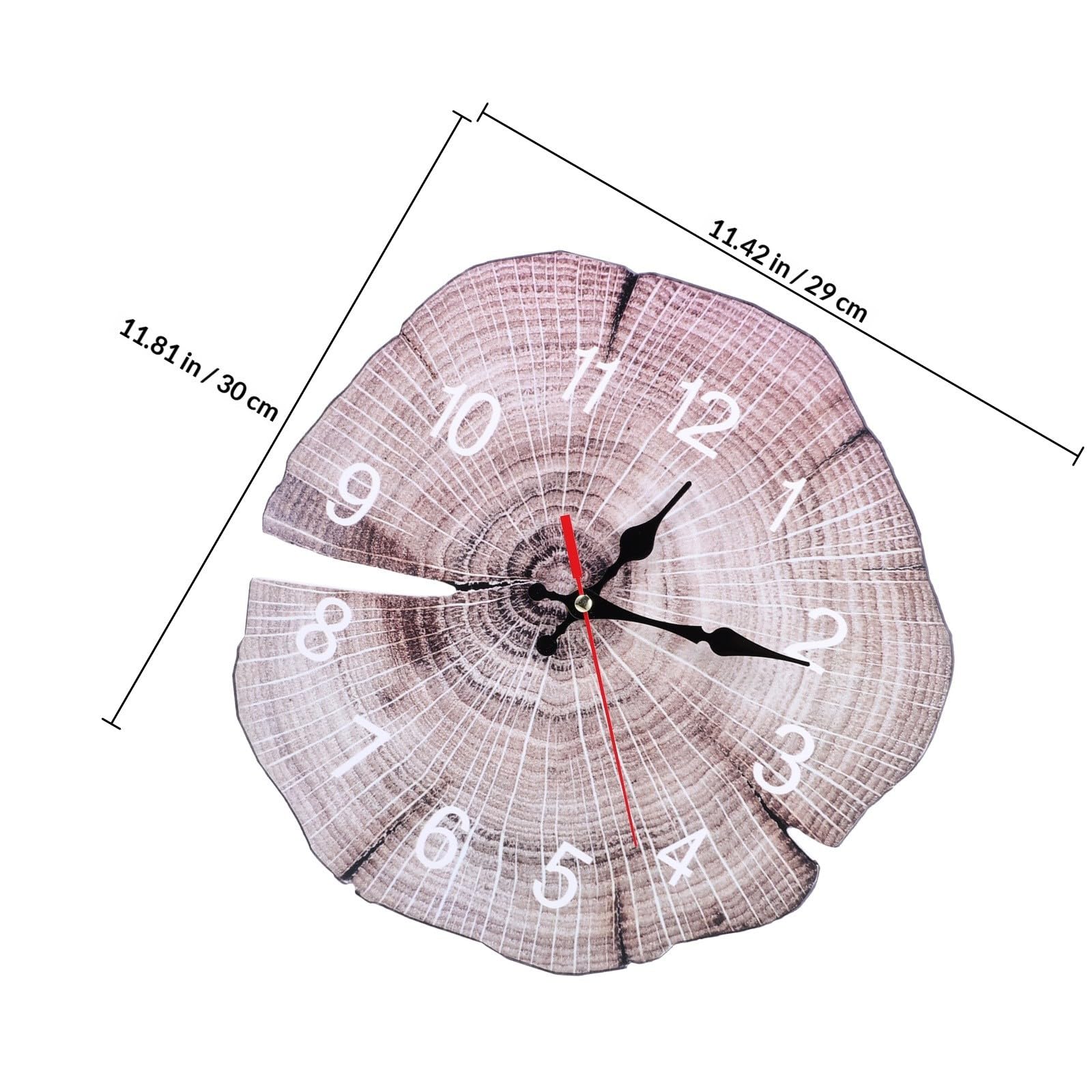 Mikikit Jahresringuhr, Stilvolle Hängeuhr für Wanddekoration | Wohnzimmer und Schlafzimmerdeko, Kreative Schlichte Optik, 1 Stück Aa Batterie Nötig