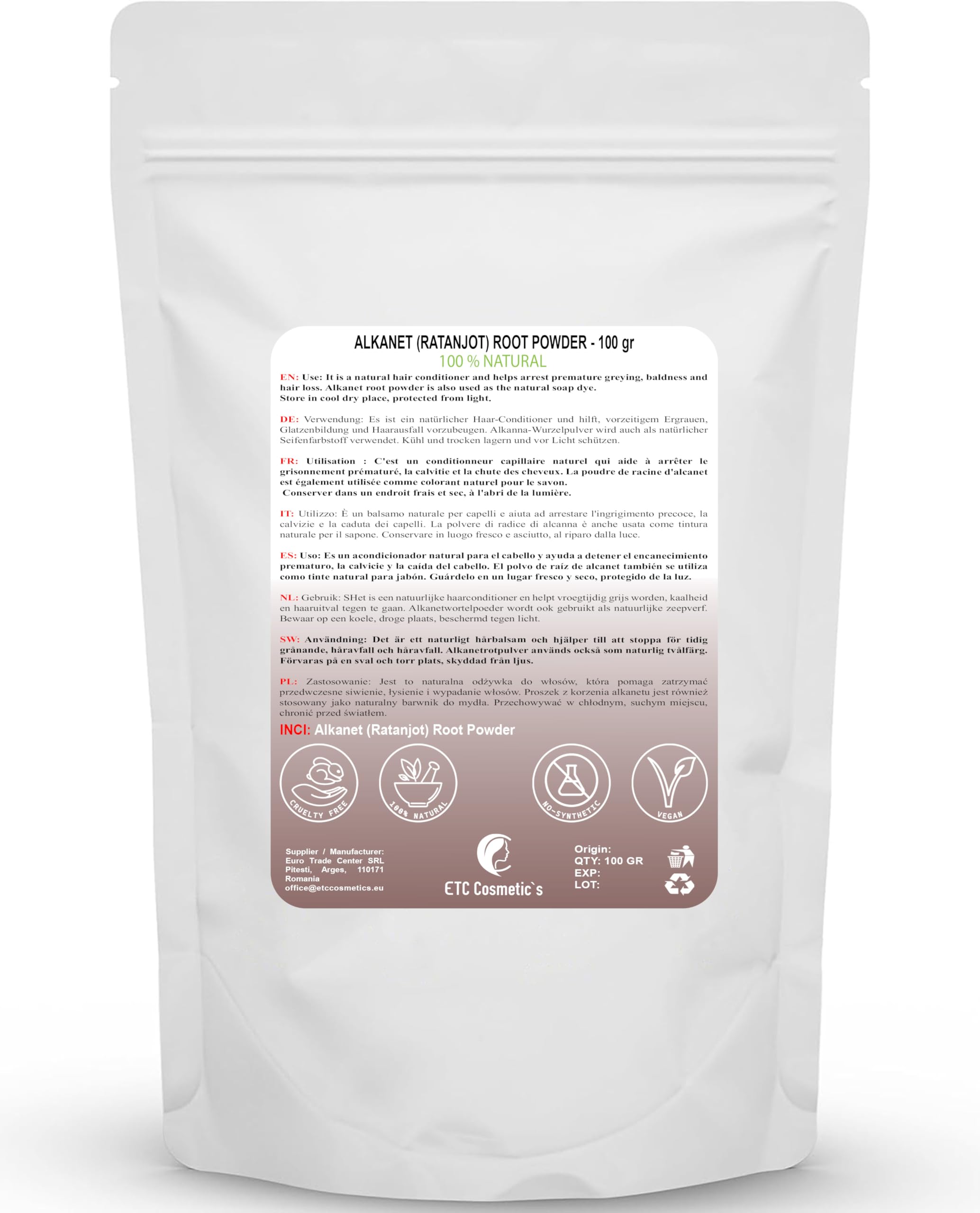 Alkanet Root Powder, red/brown, 100 g (Pack of 1) - Image 2