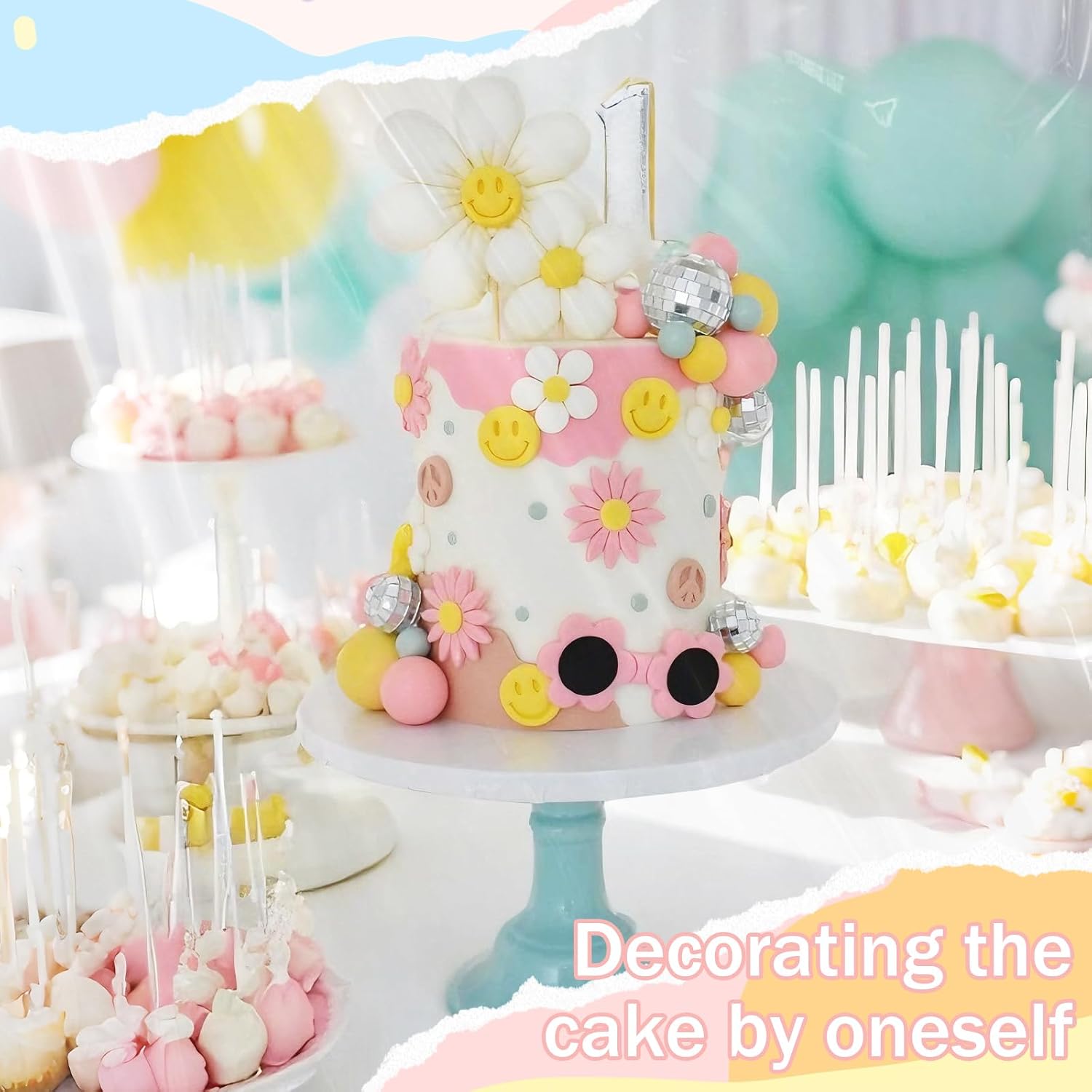 Cake Pop Kit Cake Pop Maker Set Include 100 Cake Pop Bags Lollipop Sticks and Gold Metallic Twist Ties Meat Baller with One Handles Cake Pops Making Tools for Candies and Chocolates