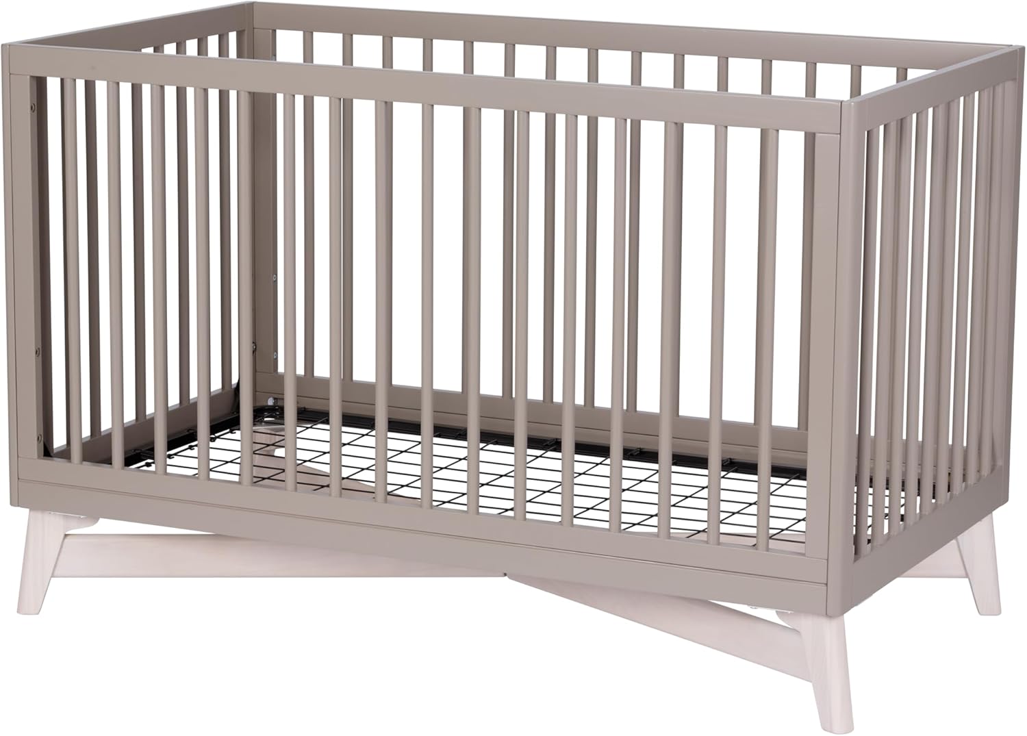 Little Seeds Pala 4-in-1 Convertible Crib, Taupe/Washed White - Image 9