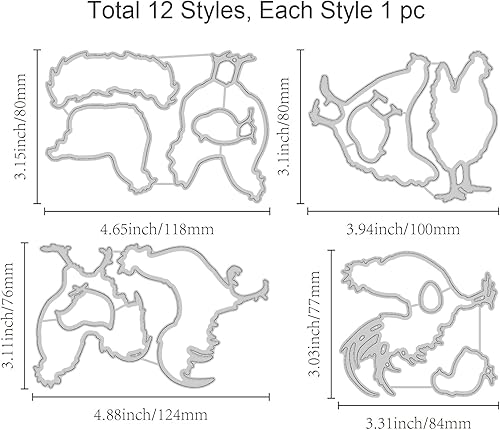 Miniatura 2 de GLOBLELAND Troqueles de corte de pollos divertidos animales de granja, troqueles de gallo para hacer tarjetas, álbumes de recortes, papel de