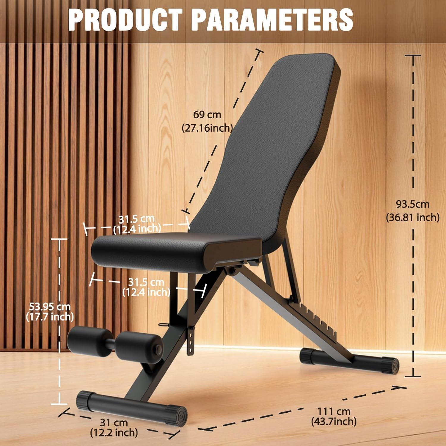 Weight Bench,Adjustable Workout Benches with Leg Extension, Foldable Incline Decline Bench Press, Roman Chair, Full Body Strength Training Equipment for Home Gym