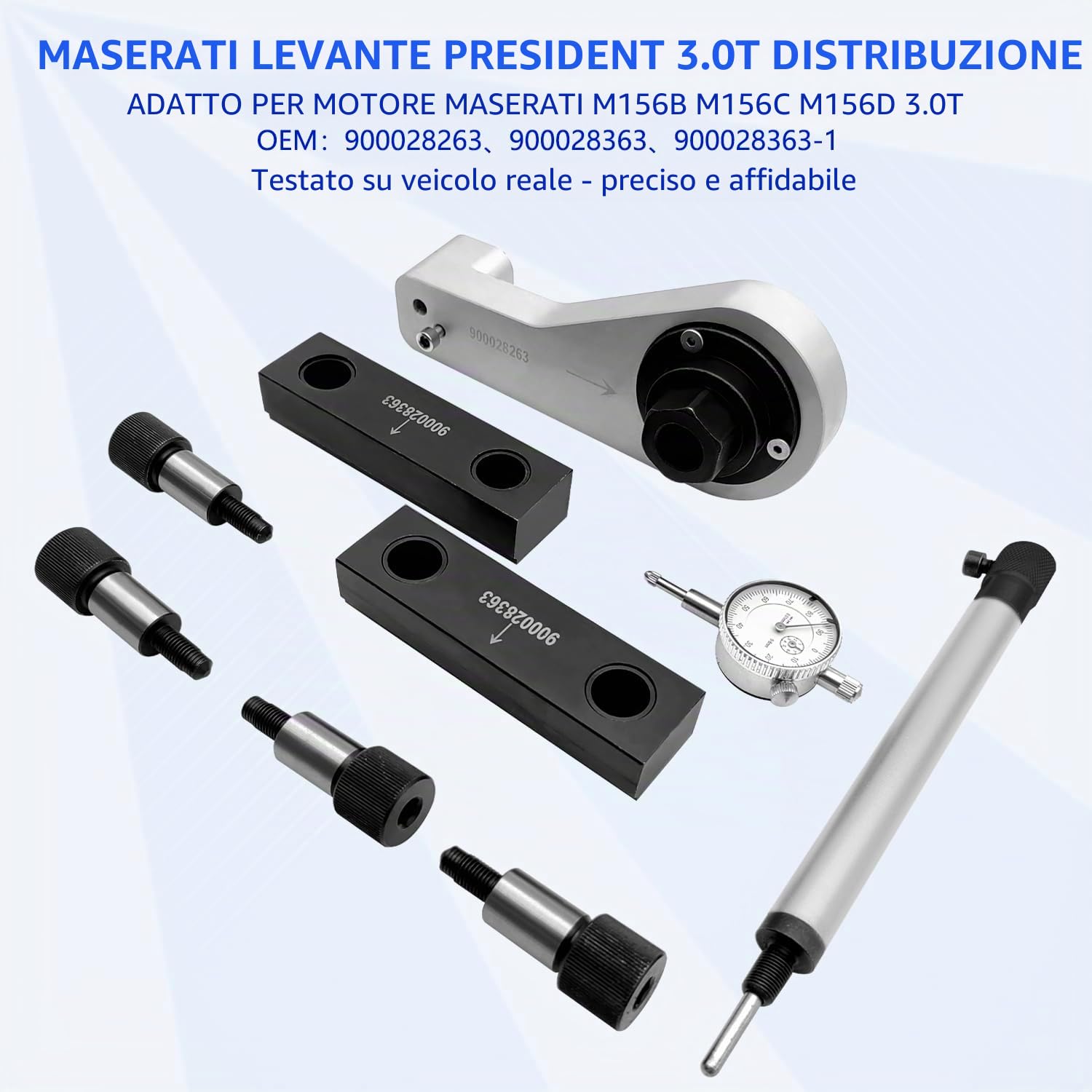 ZKTOOL Kit di Attrezzi per Sincronizzazione Motore, Compatibile con Motori Maserati Geberit President Levante 3.0T M156B M156C M156D, Numero di Ricambio 900028263 900028363