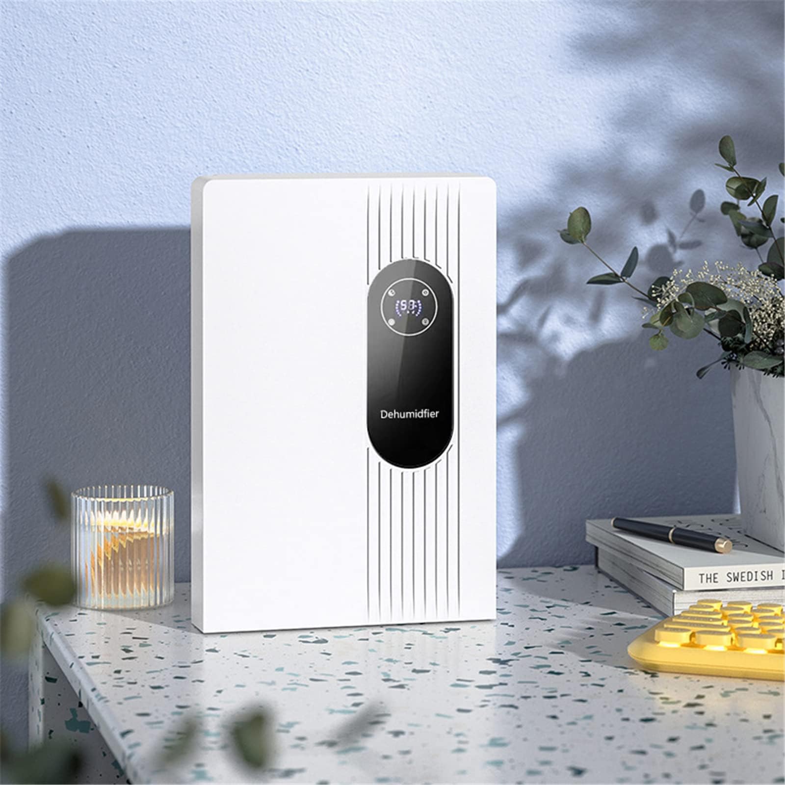 Portatile Mini Deumidificatore Elettrico d'Aria Deumidificatori con Telecomando Silenzioso Asciugatrice 2500ML, Auto-off, Contro la Muffa e L'umidità per Ambienti Casa Armadio Garage, Timer 24 Ore